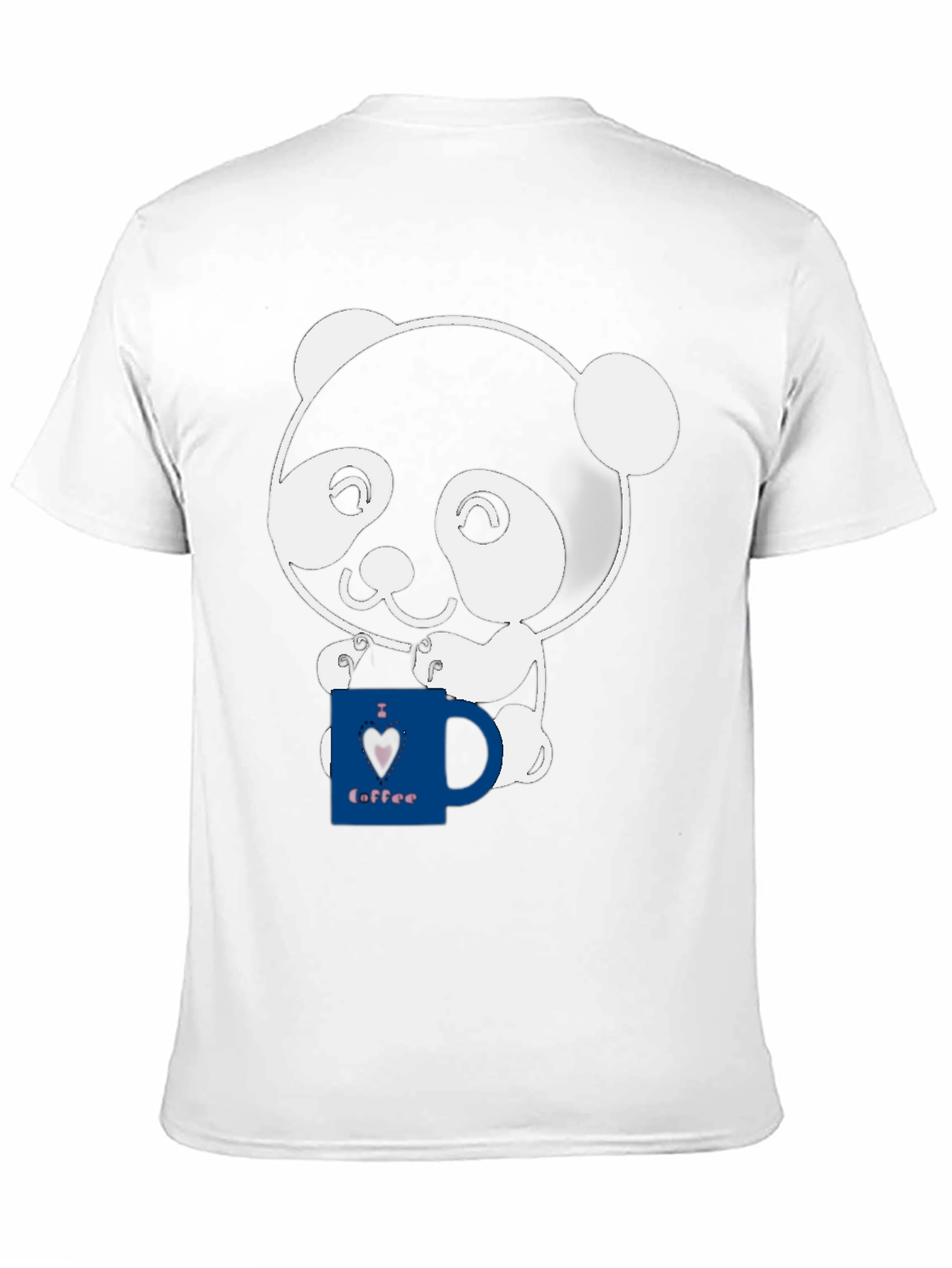 Cute Panda Coffee Lover Graphic T-Shirt