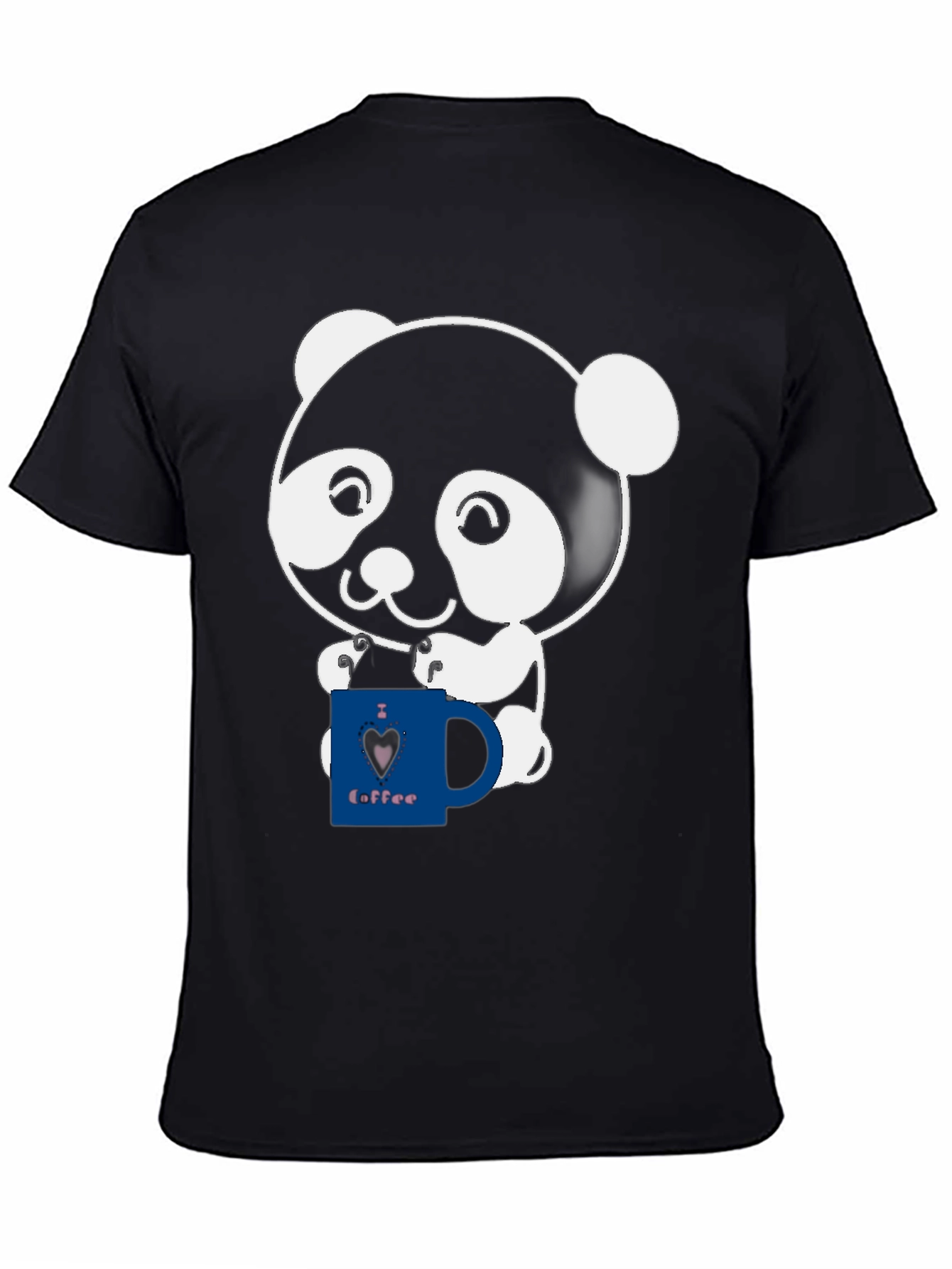 Cute Panda Coffee Lover Graphic T-Shirt