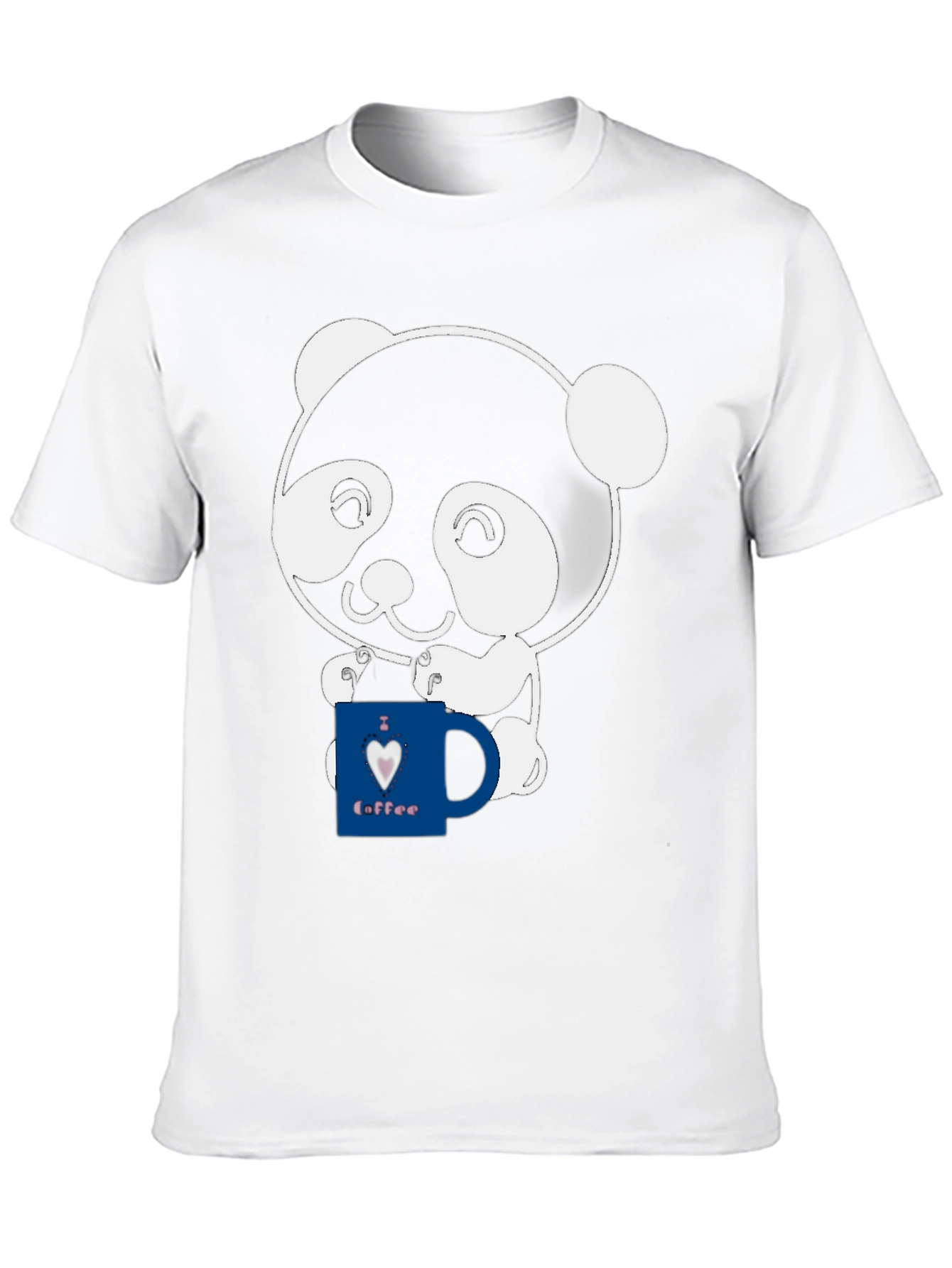 Cute Panda Coffee Lover Graphic T-Shirt