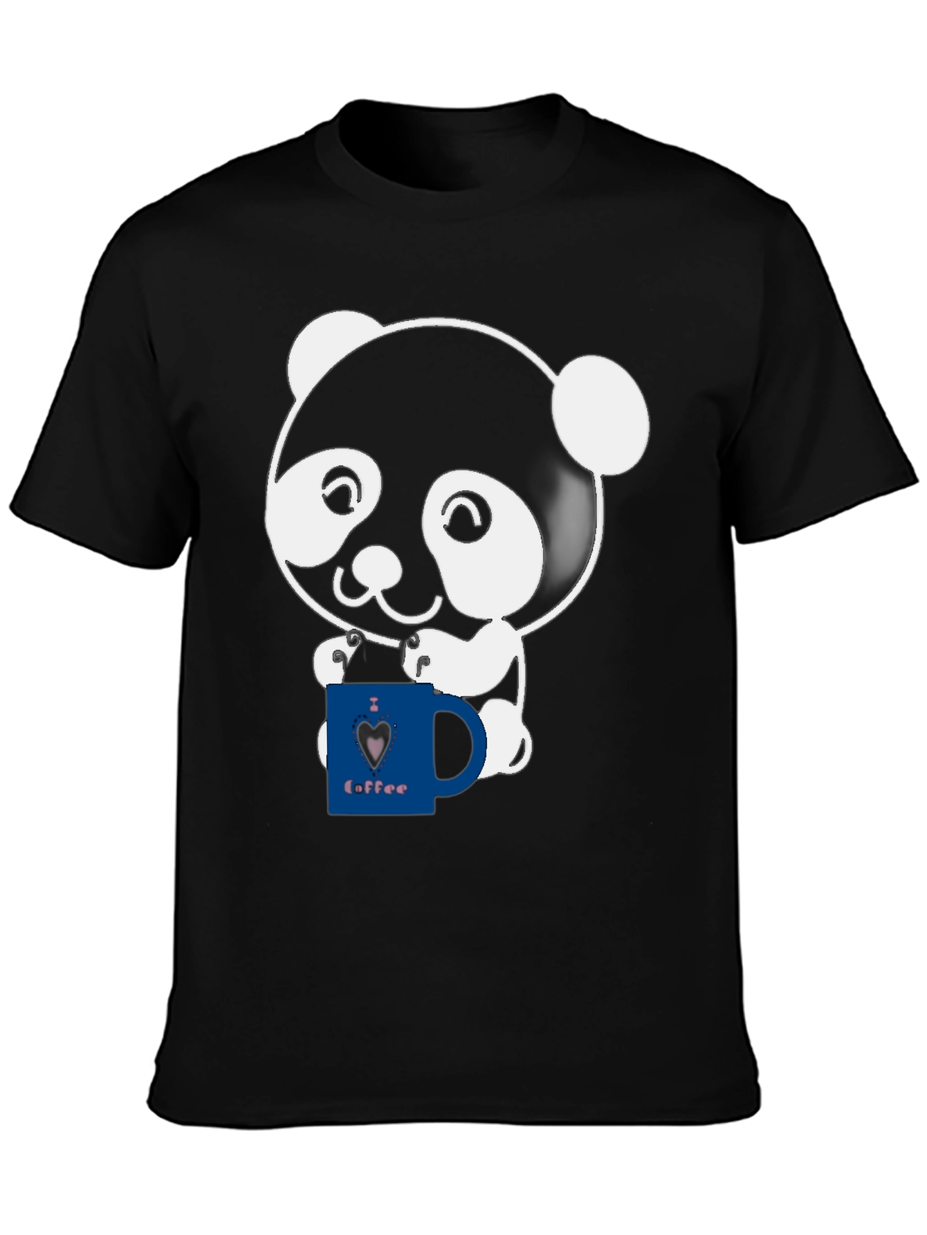 Cute Panda Coffee Lover Graphic T-Shirt