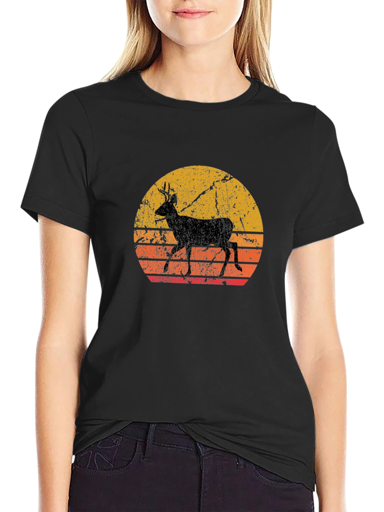 Retro Deer Silhouette T-Shirt