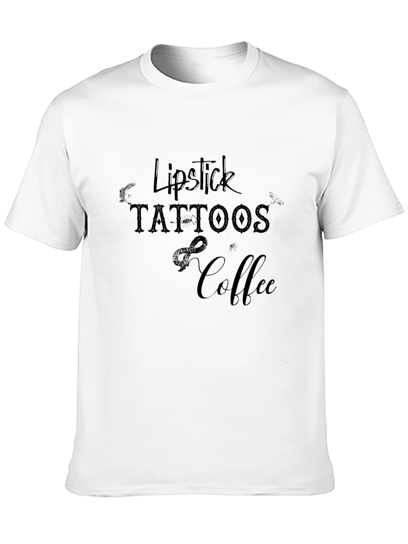 Lipstick Tattoos & Coffee Graphic T-Shirt