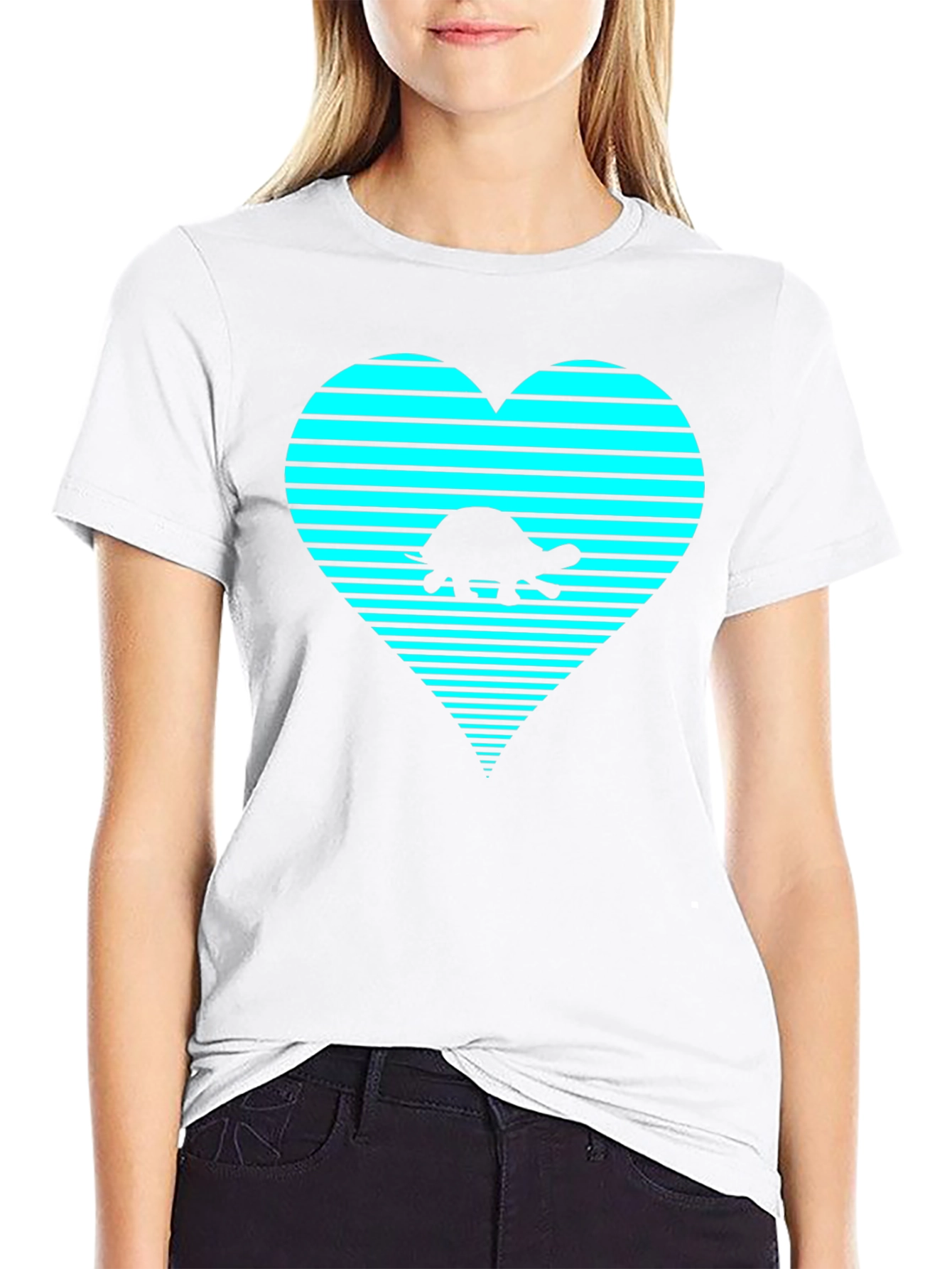 Turtle Heart Graphic T-Shirt - Black