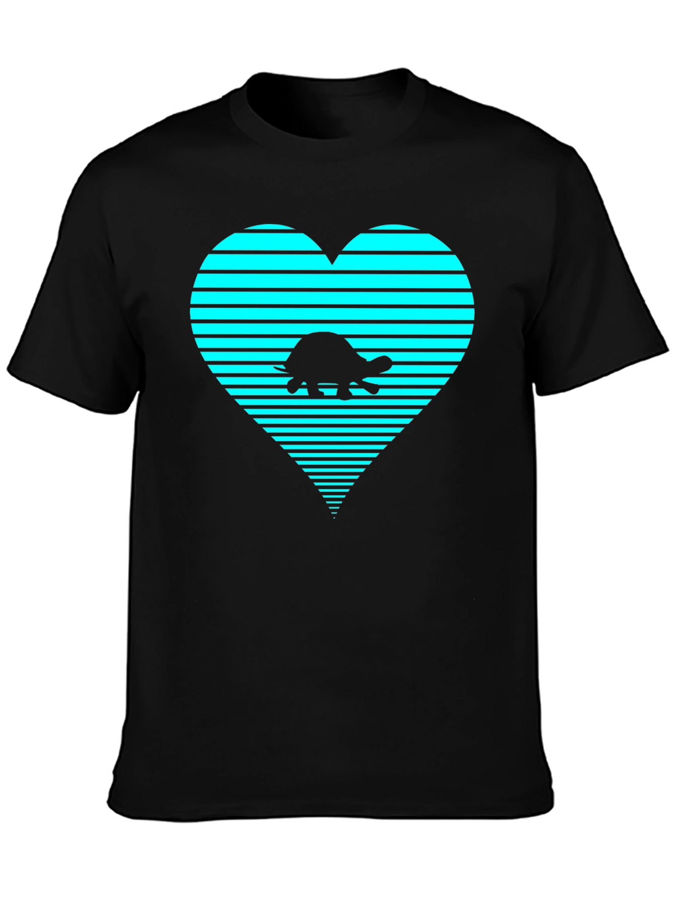 Turtle Heart Graphic T-Shirt - Black
