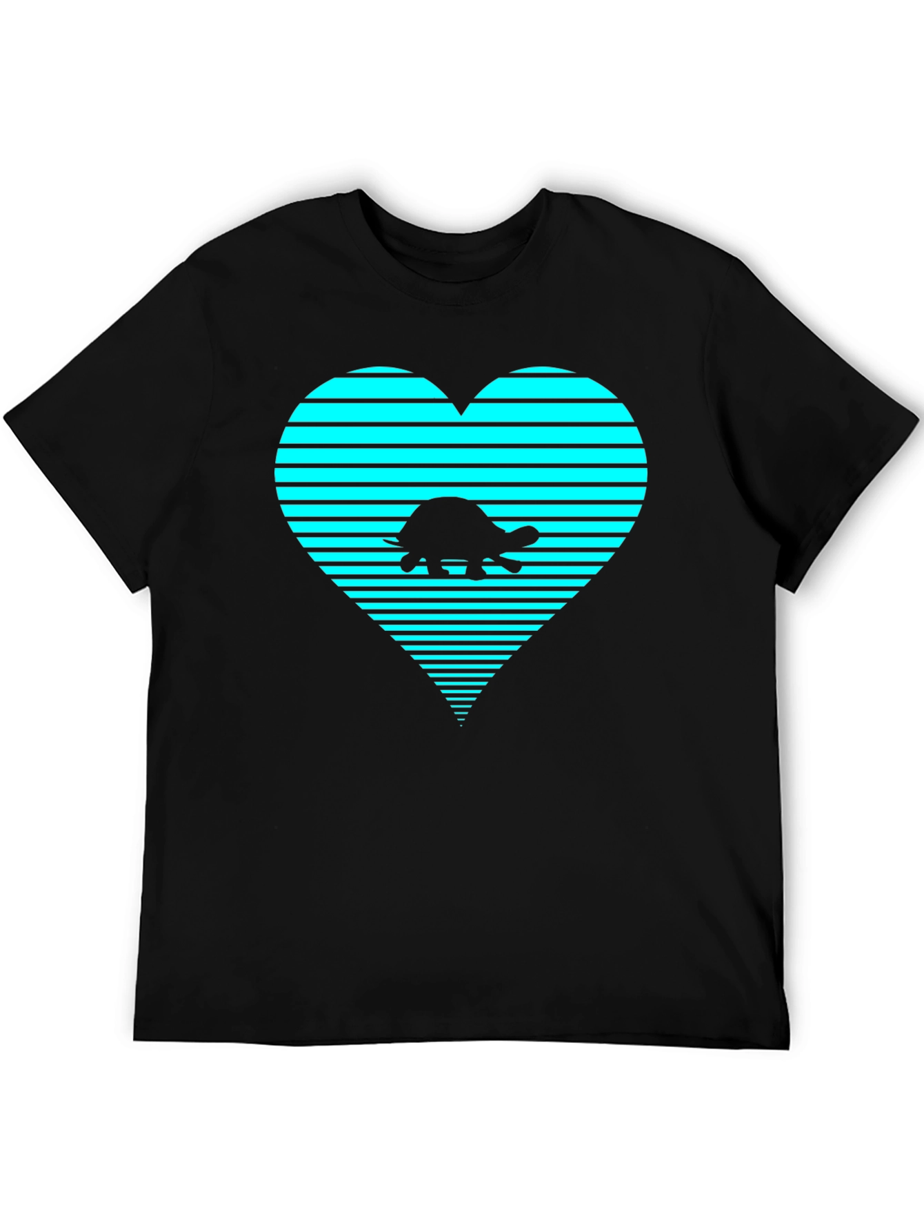 Turtle Heart Graphic T-Shirt - Black