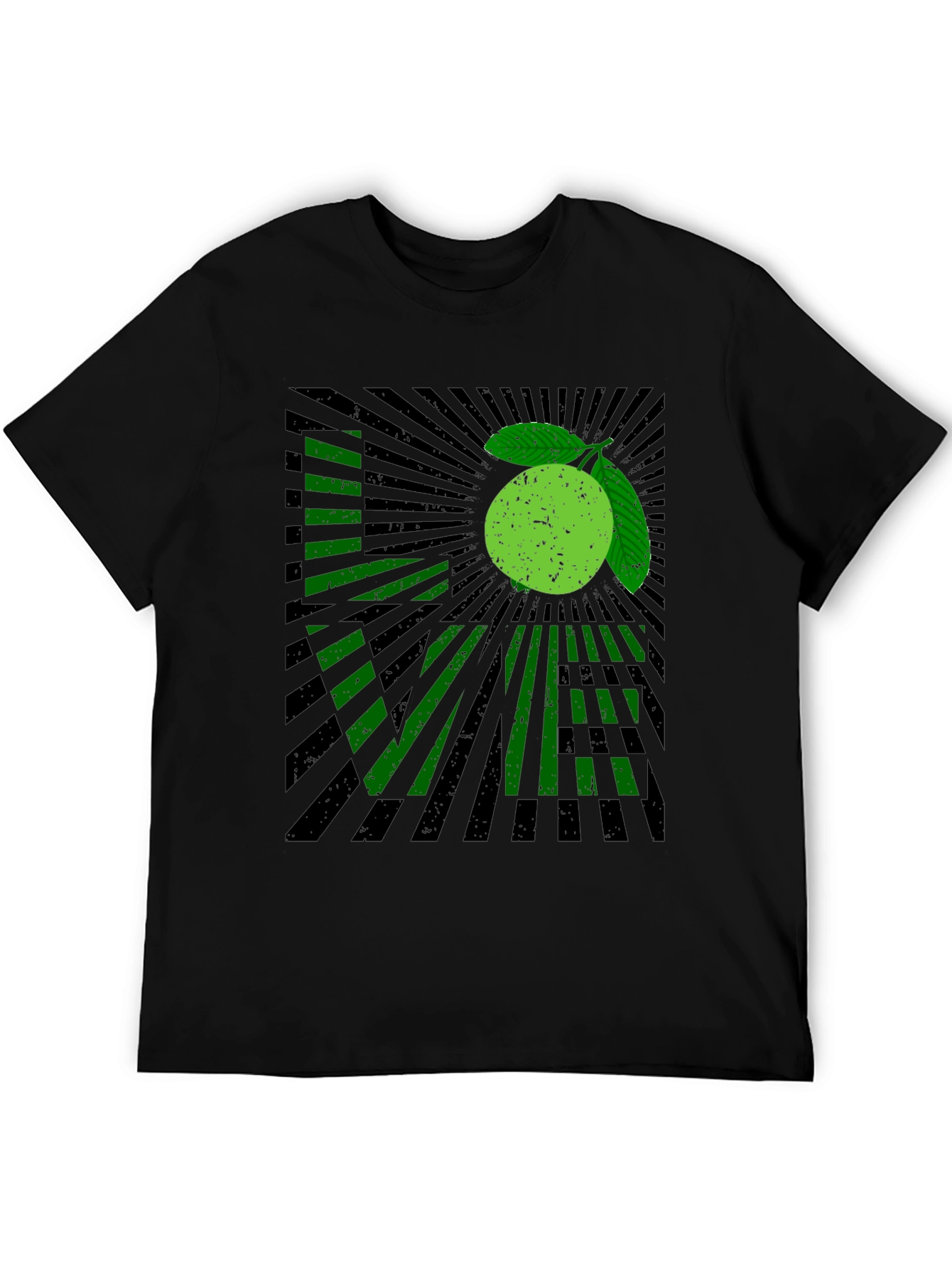 Lime Love Graphic Print Black T-Shirt