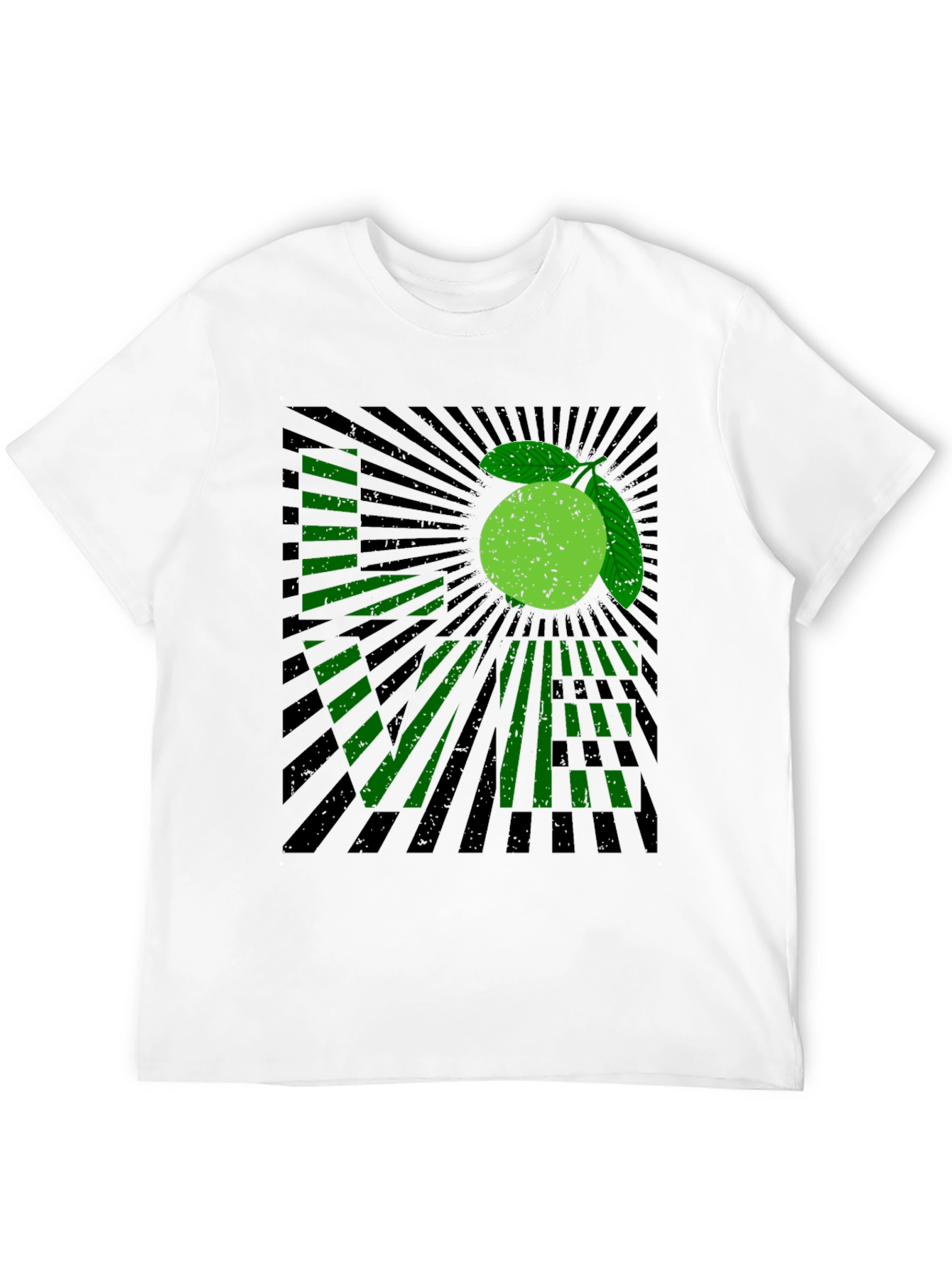 Lime Love Graphic Print Black T-Shirt