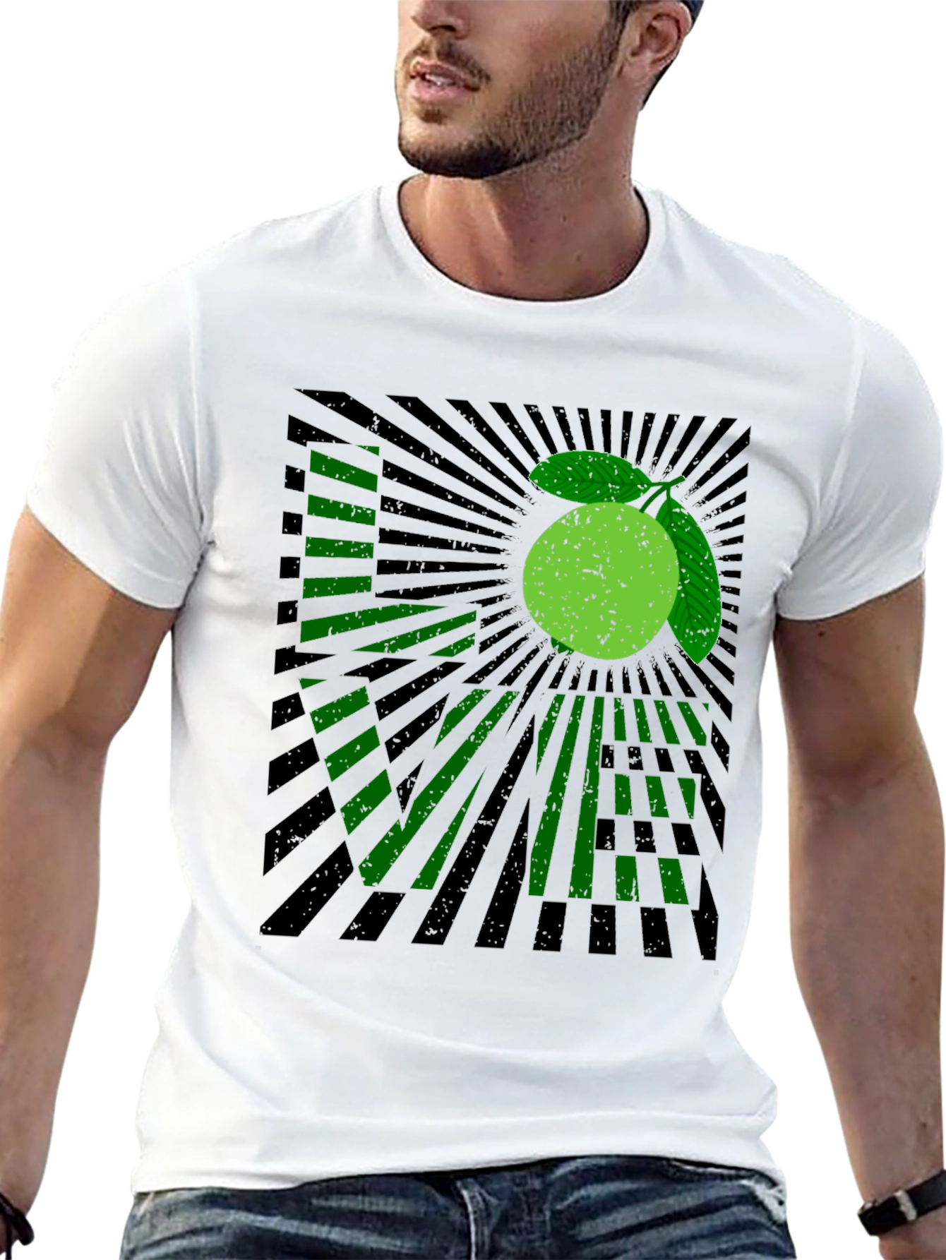 Lime Love Graphic Print Black T-Shirt