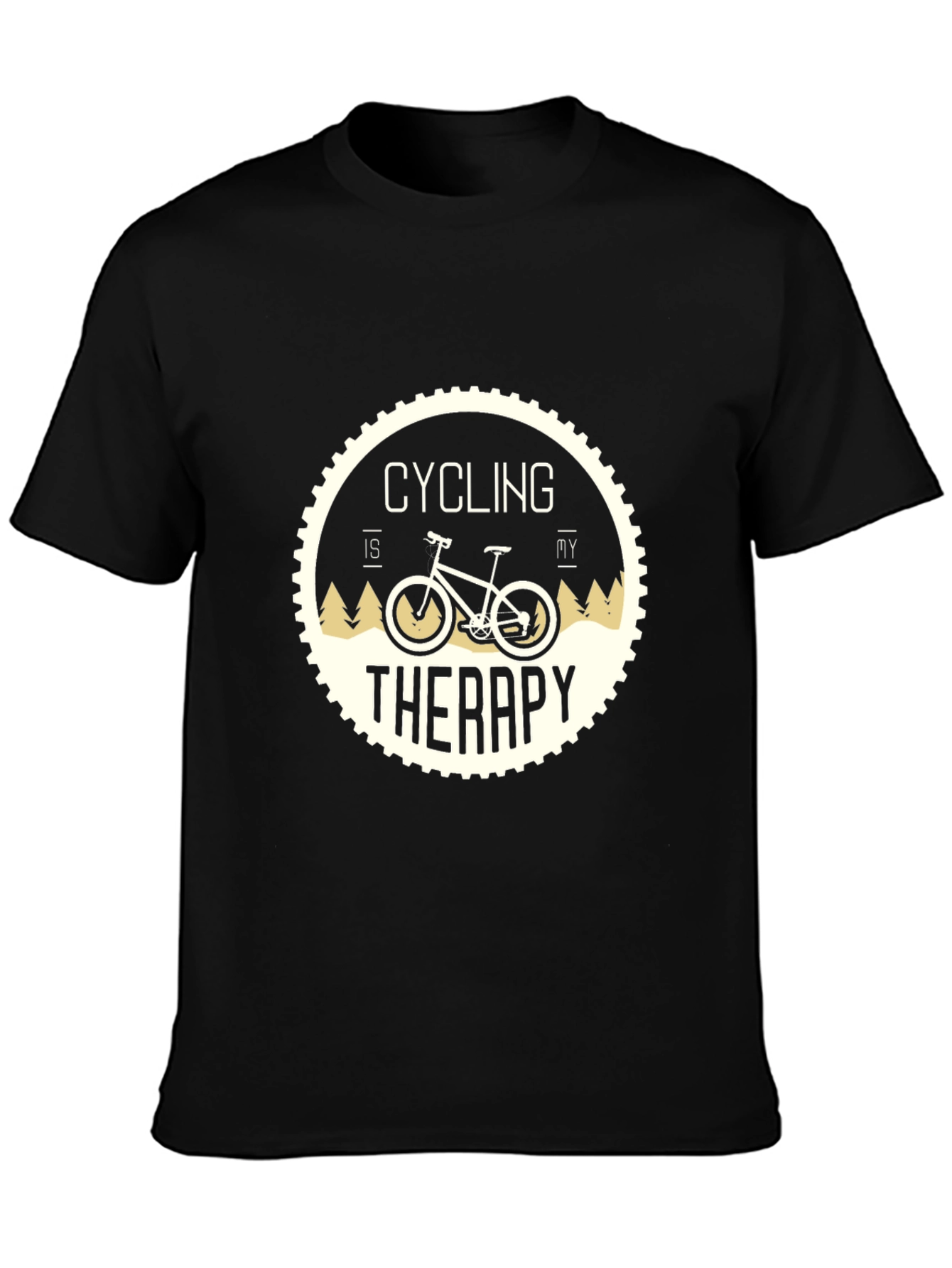Cycling Therapy T-Shirt: Black Relaxed Fit