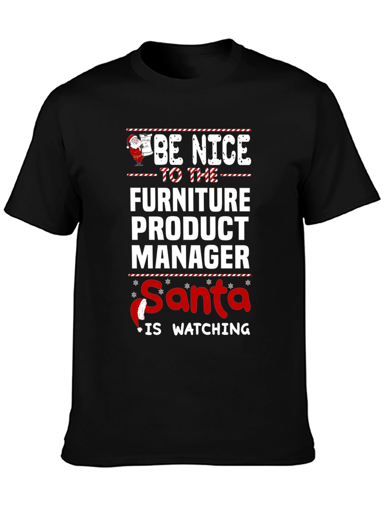 Funny Furniture Product Manager Santa Watching Christmas T-Shirt