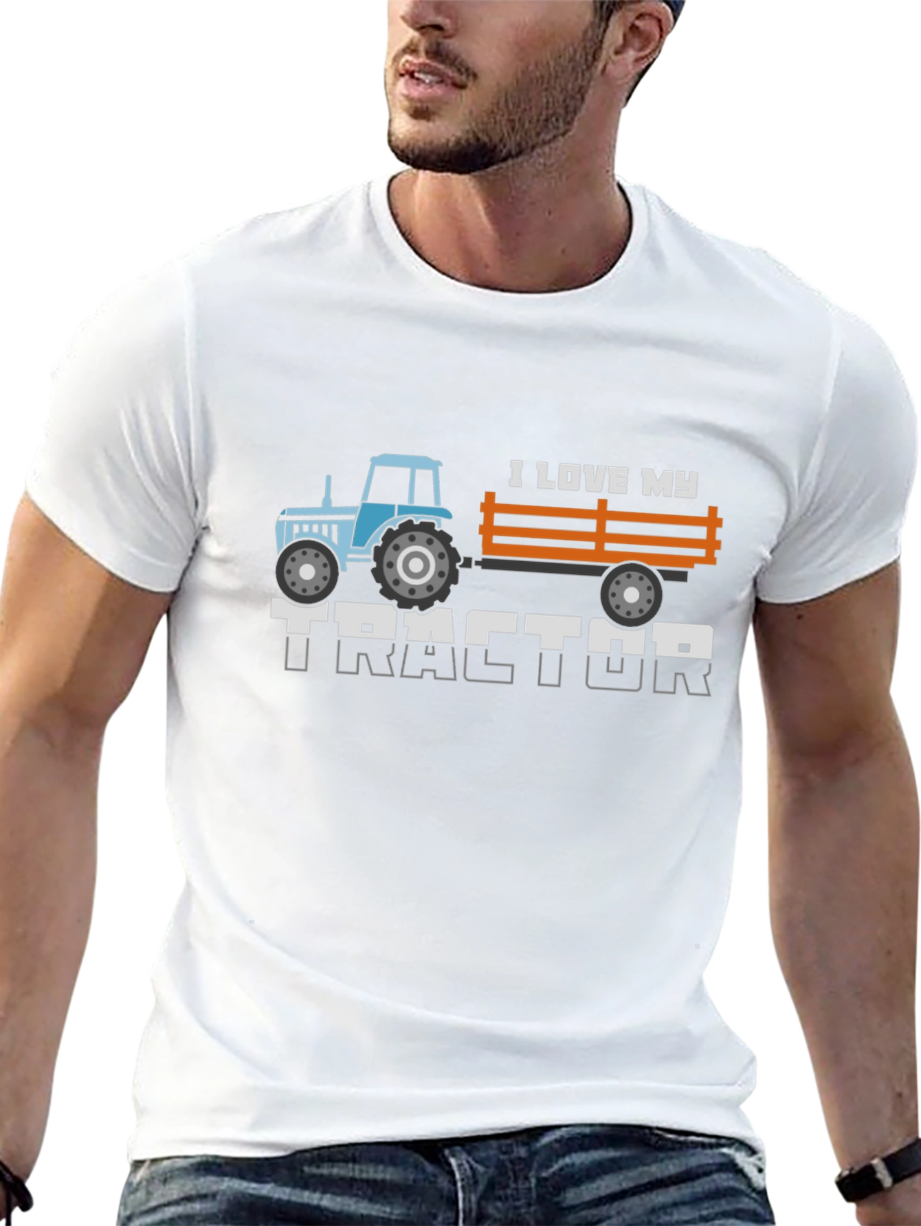 I Love My Tractor Graphic Tee - Black