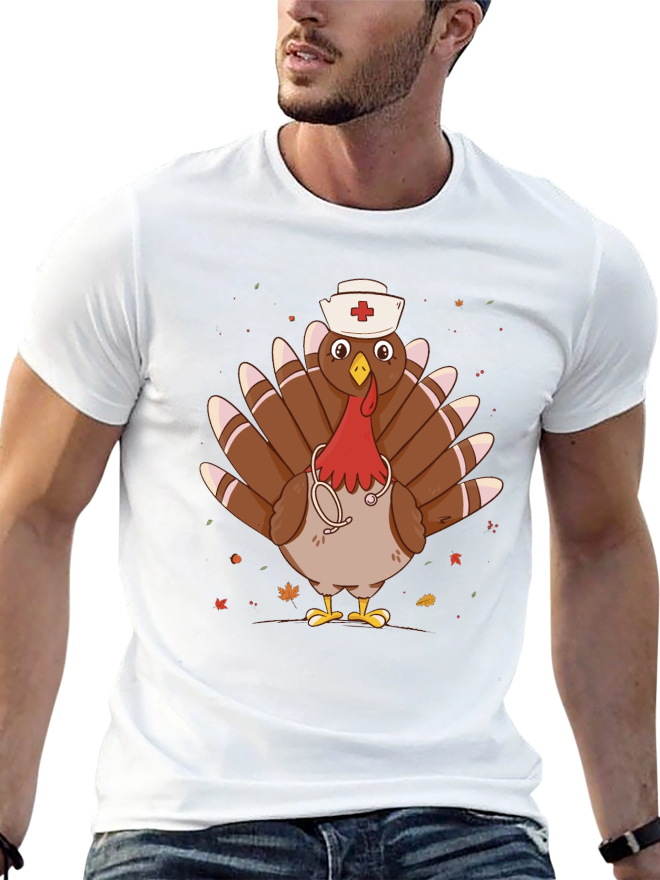 Nurse Turkey Graphic Tee - Thanksgiving Humor