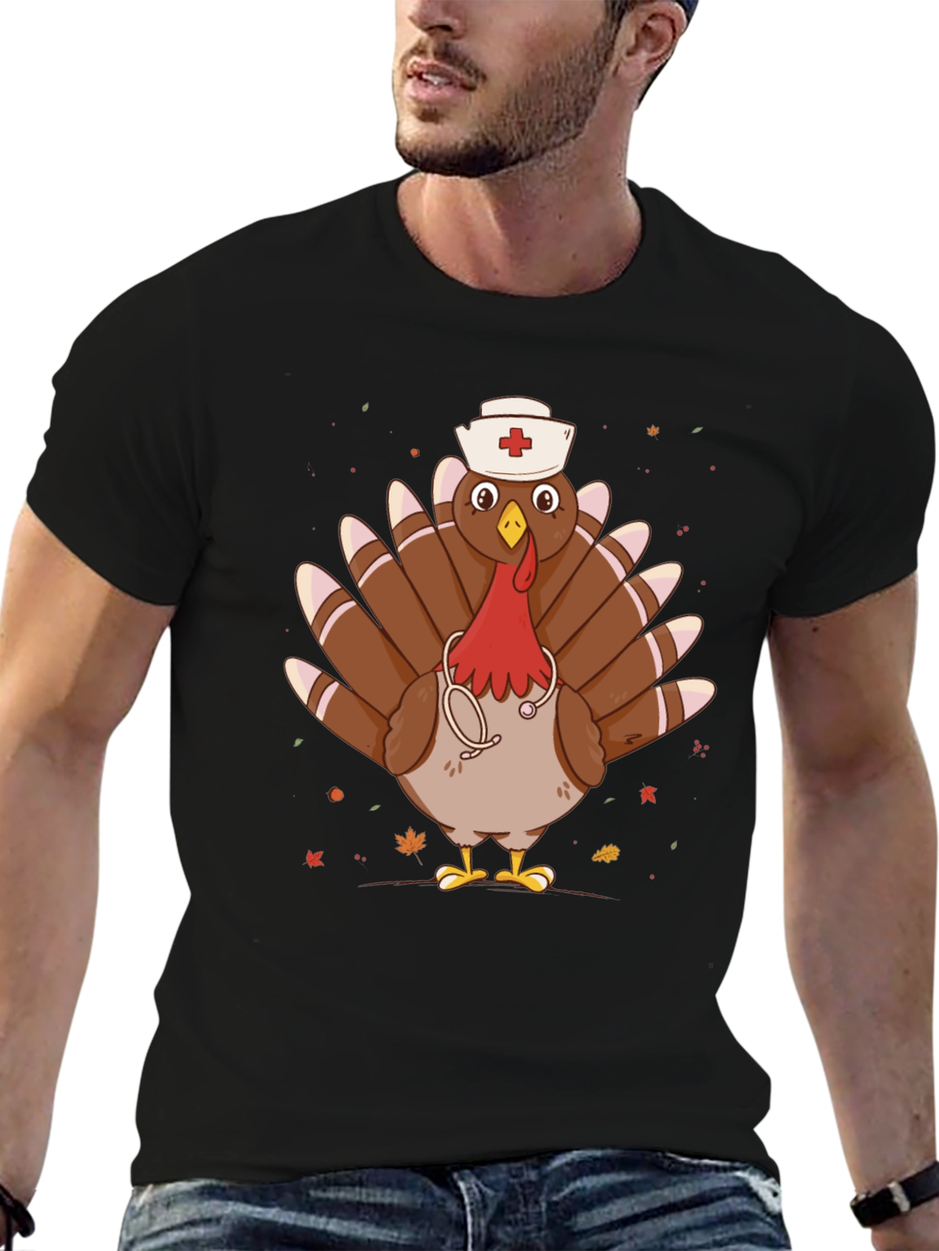 Nurse Turkey Graphic Tee - Thanksgiving Humor
