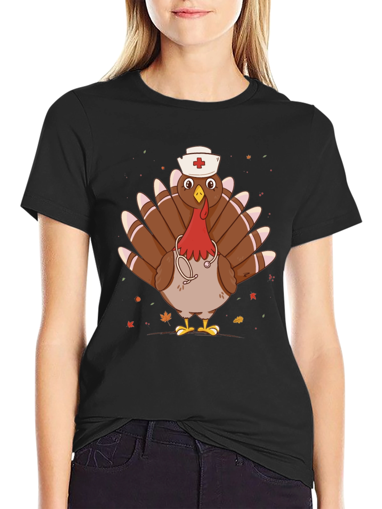 Nurse Turkey Graphic Tee - Thanksgiving Humor
