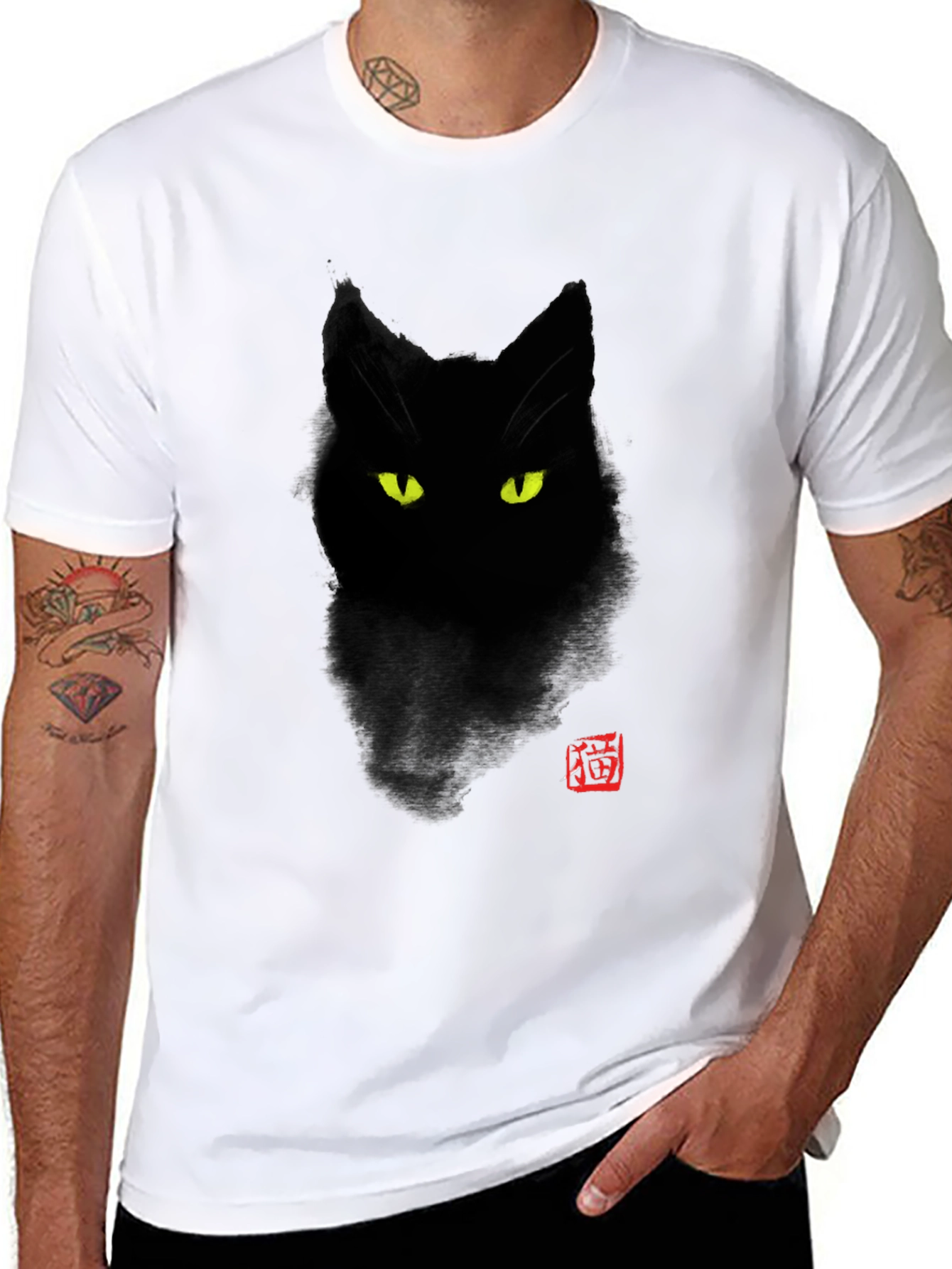 Mystic Black Cat Graphic Tee - Stylish & Unique