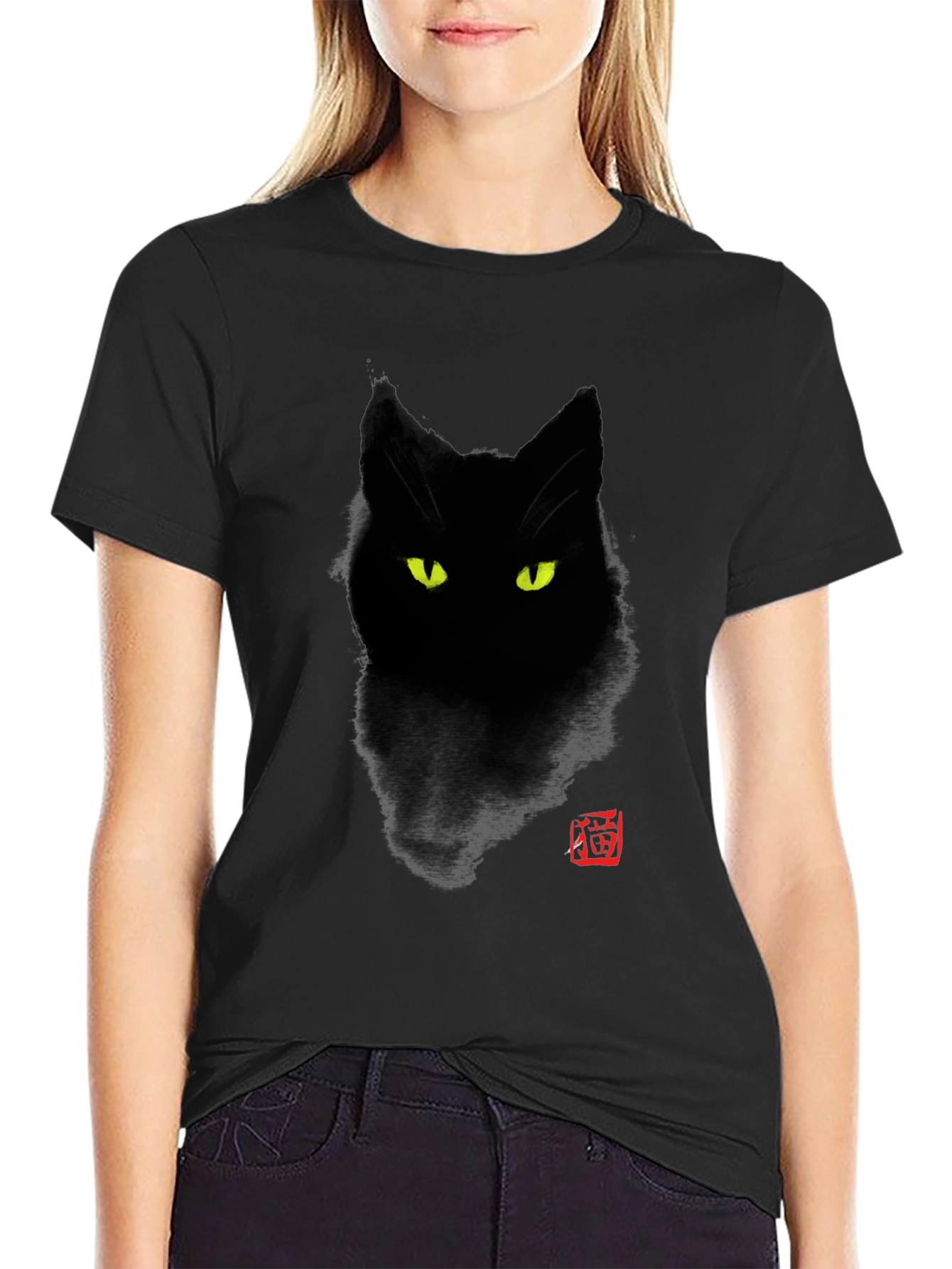 Mystic Black Cat Graphic Tee - Stylish & Unique