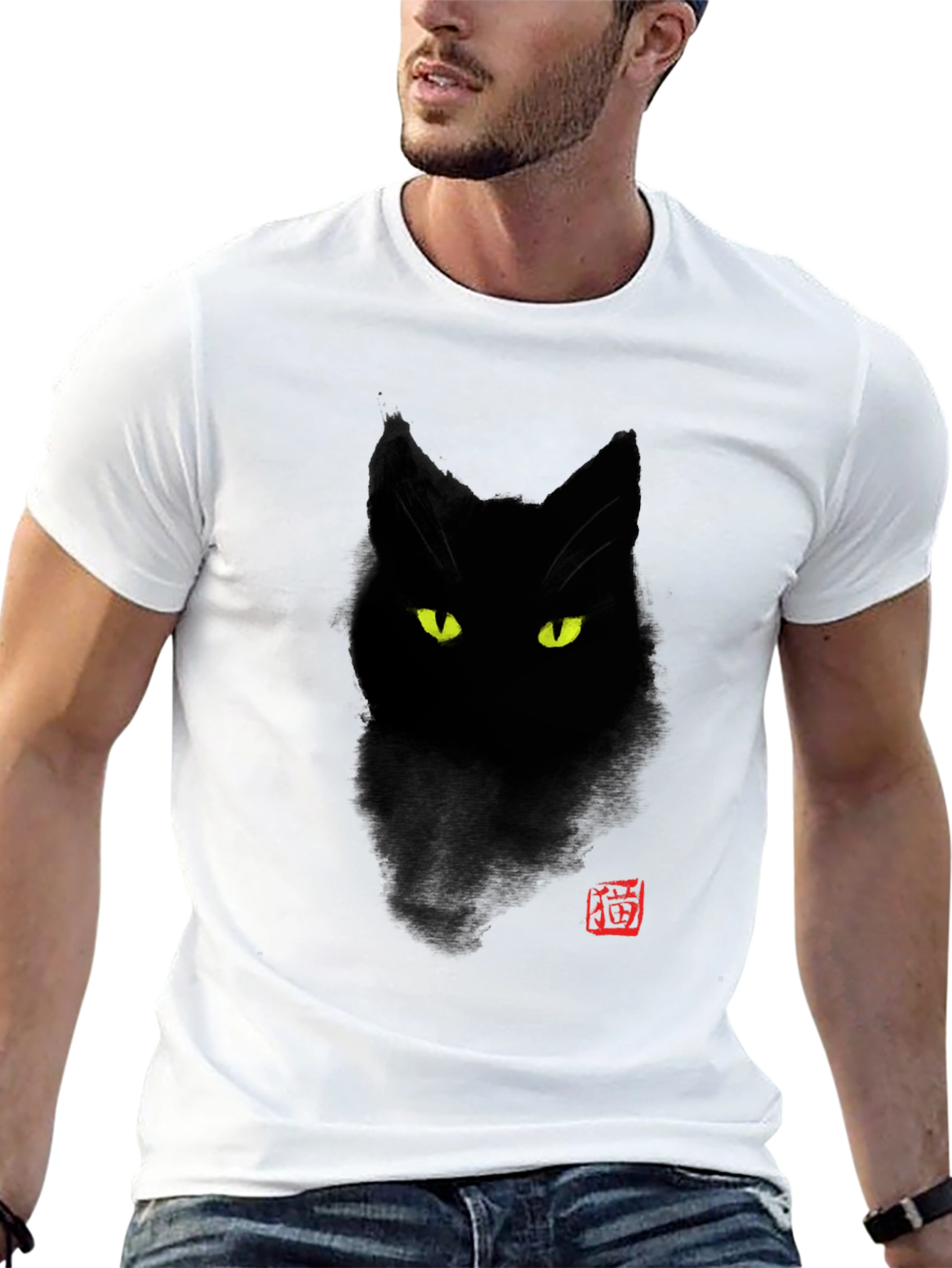 Mystic Black Cat Graphic Tee - Stylish & Unique