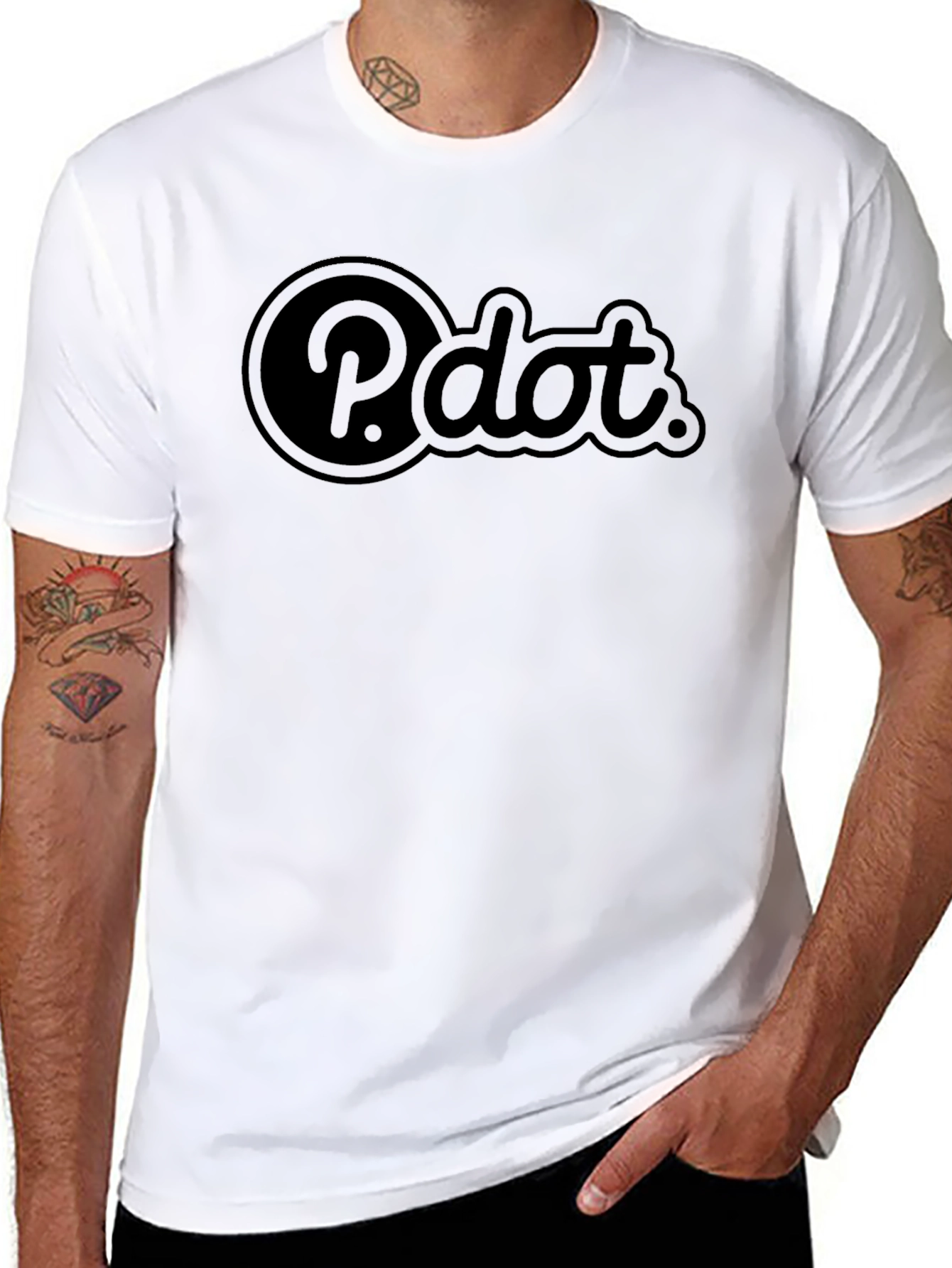 P.dot. Black Graphic Tee - Cool Casual Style
