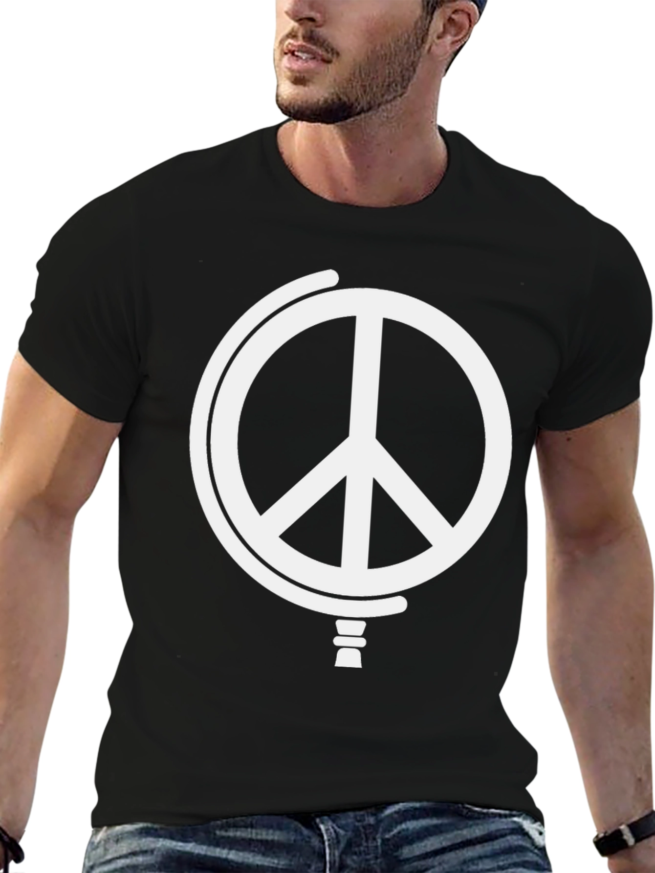 Peace Globe Graphic T-Shirt - Black