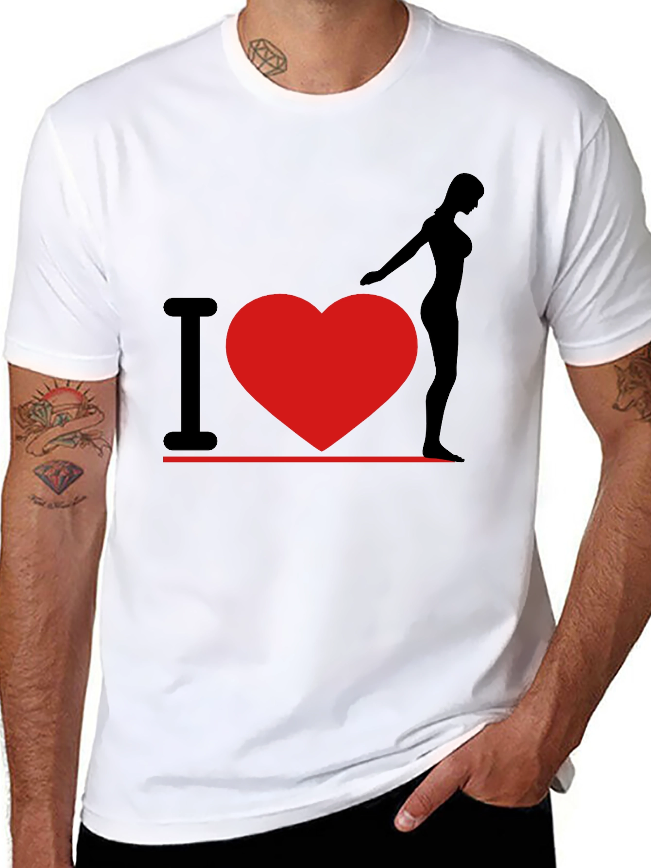 I Heart Woman T-Shirt - Black Graphic Tee