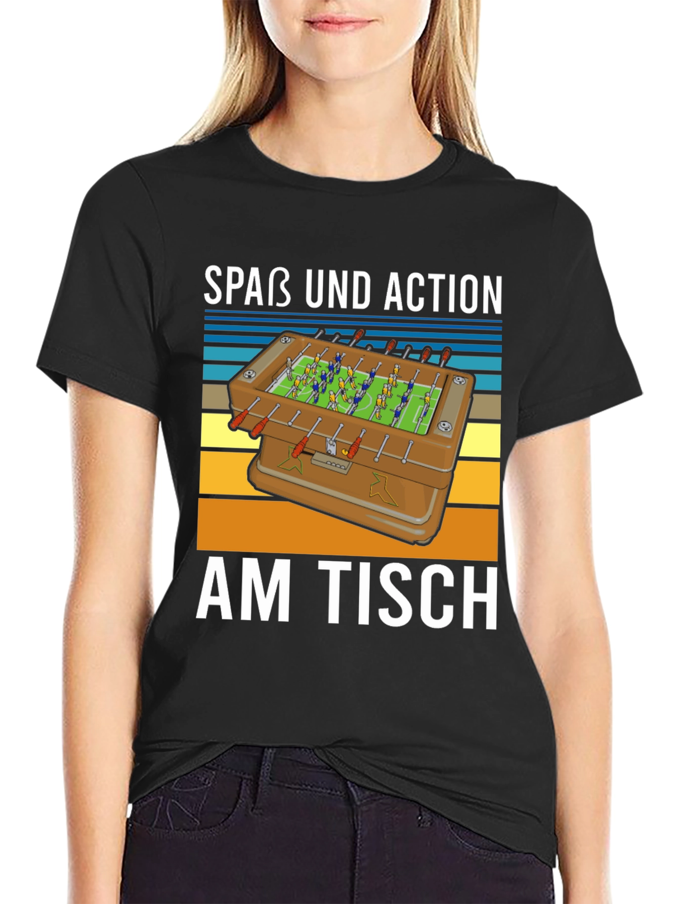 Fun Foosball Table T-Shirt - Action on the Table!