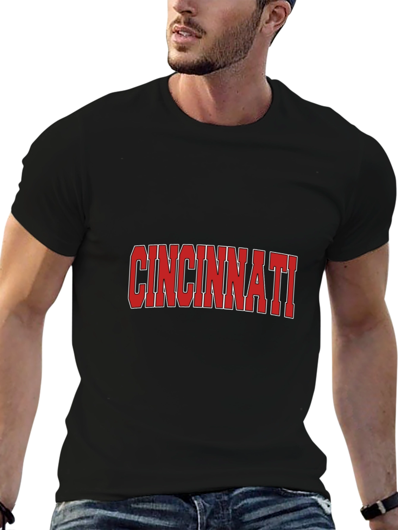 Cincinnati Reds Style Black T-Shirt