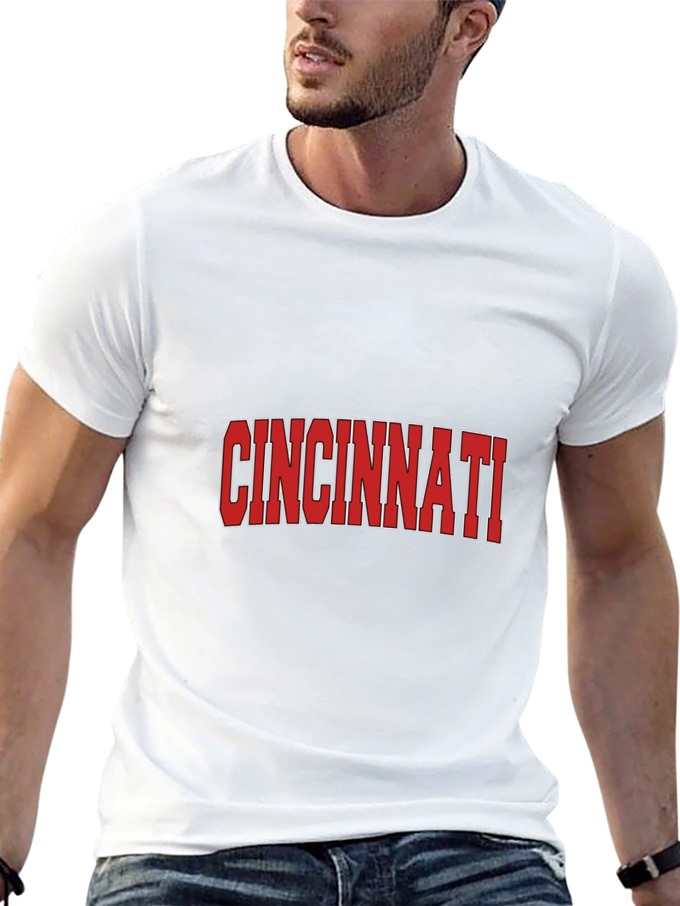 Cincinnati Reds Style Black T-Shirt