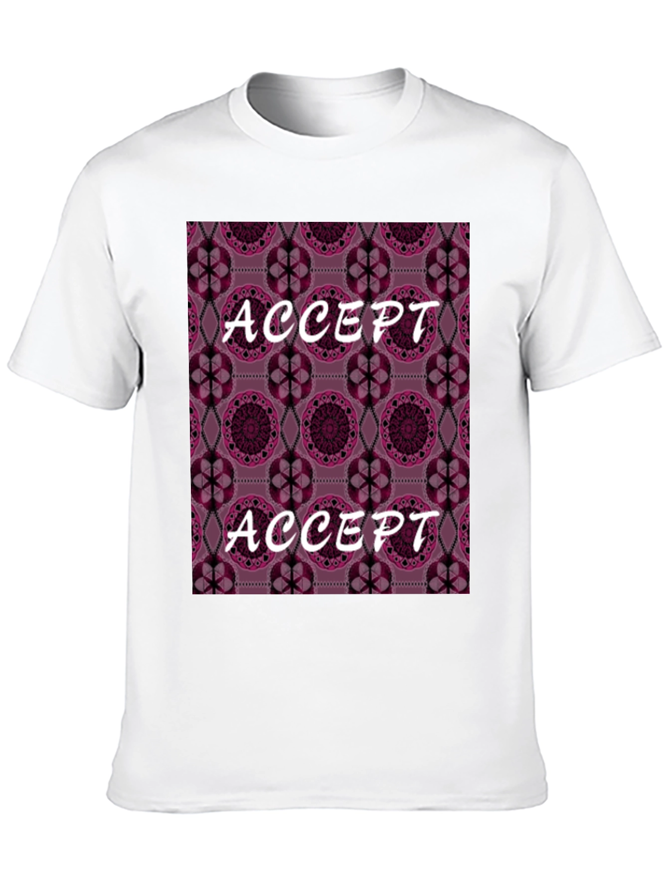 Accept Patterned Graphic Tee