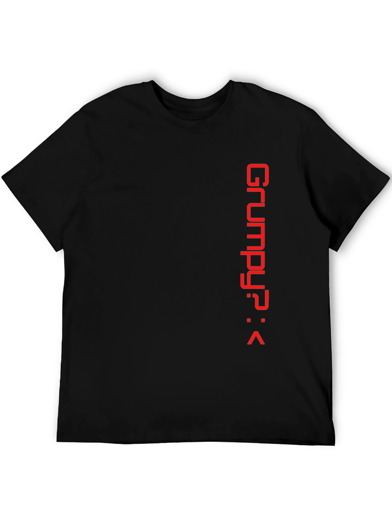 Grumpy? Red Print Black Tee