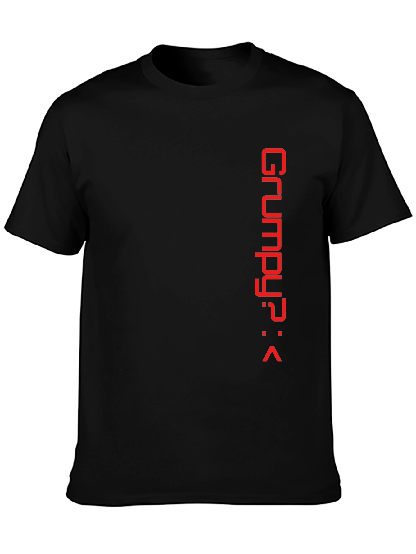 Grumpy? Red Print Black Tee