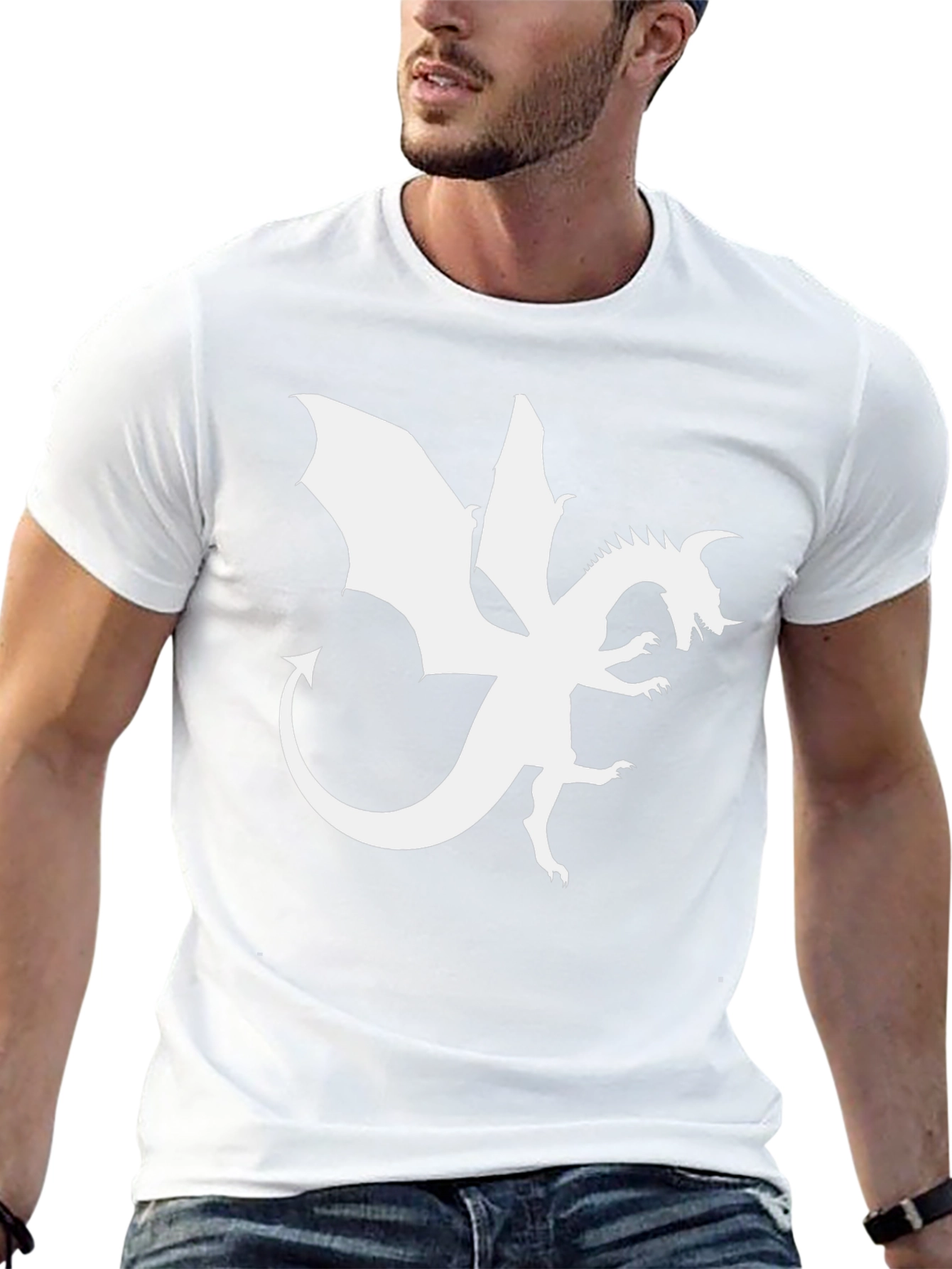 Dragon Graphic Tee - Black Cotton Blend T-Shirt