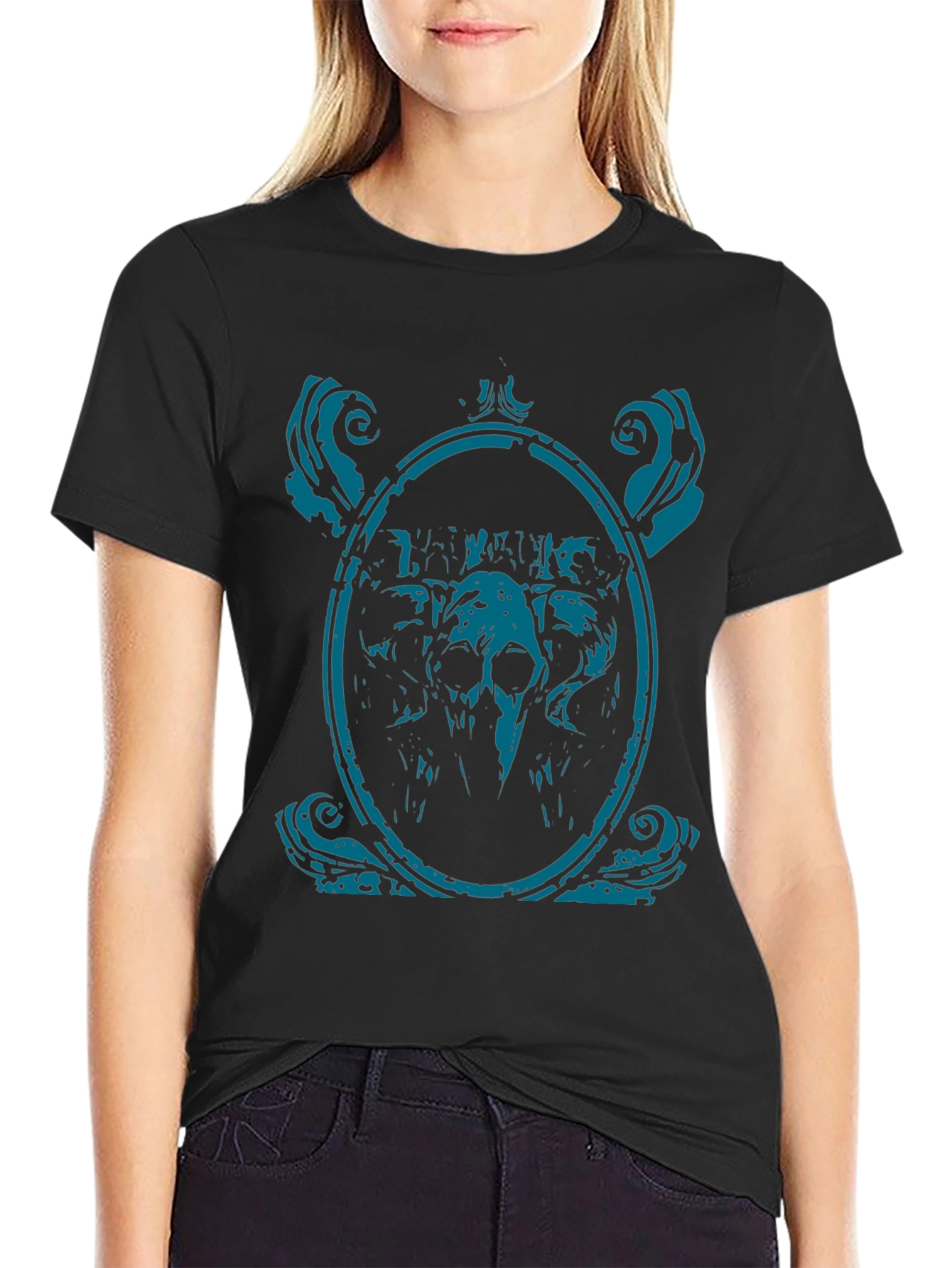 Skull Framed Graphic Tee - Mens Black T-Shirt