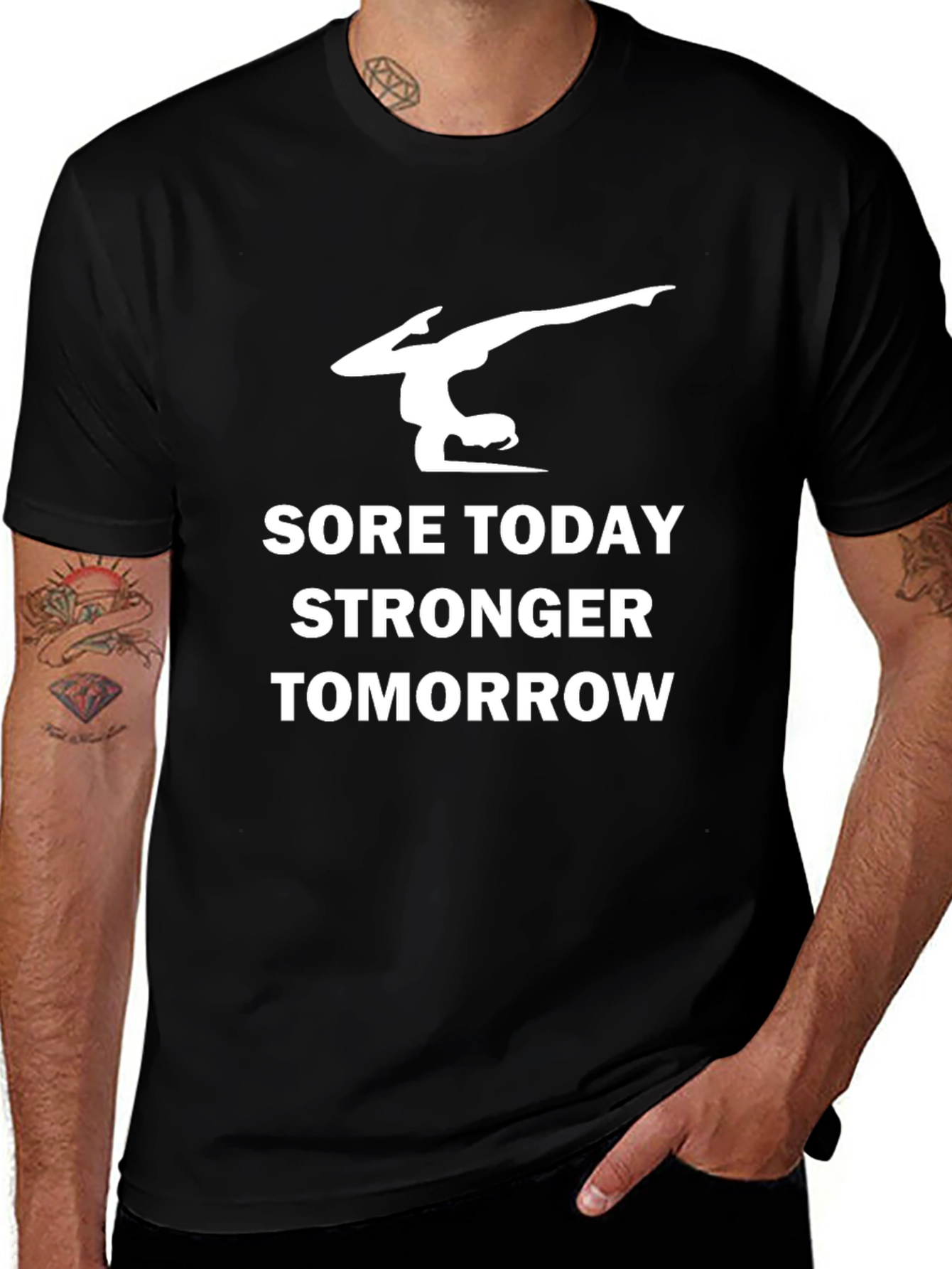 Gymnast Sore Today Stronger Tomorrow Black T-Shirt