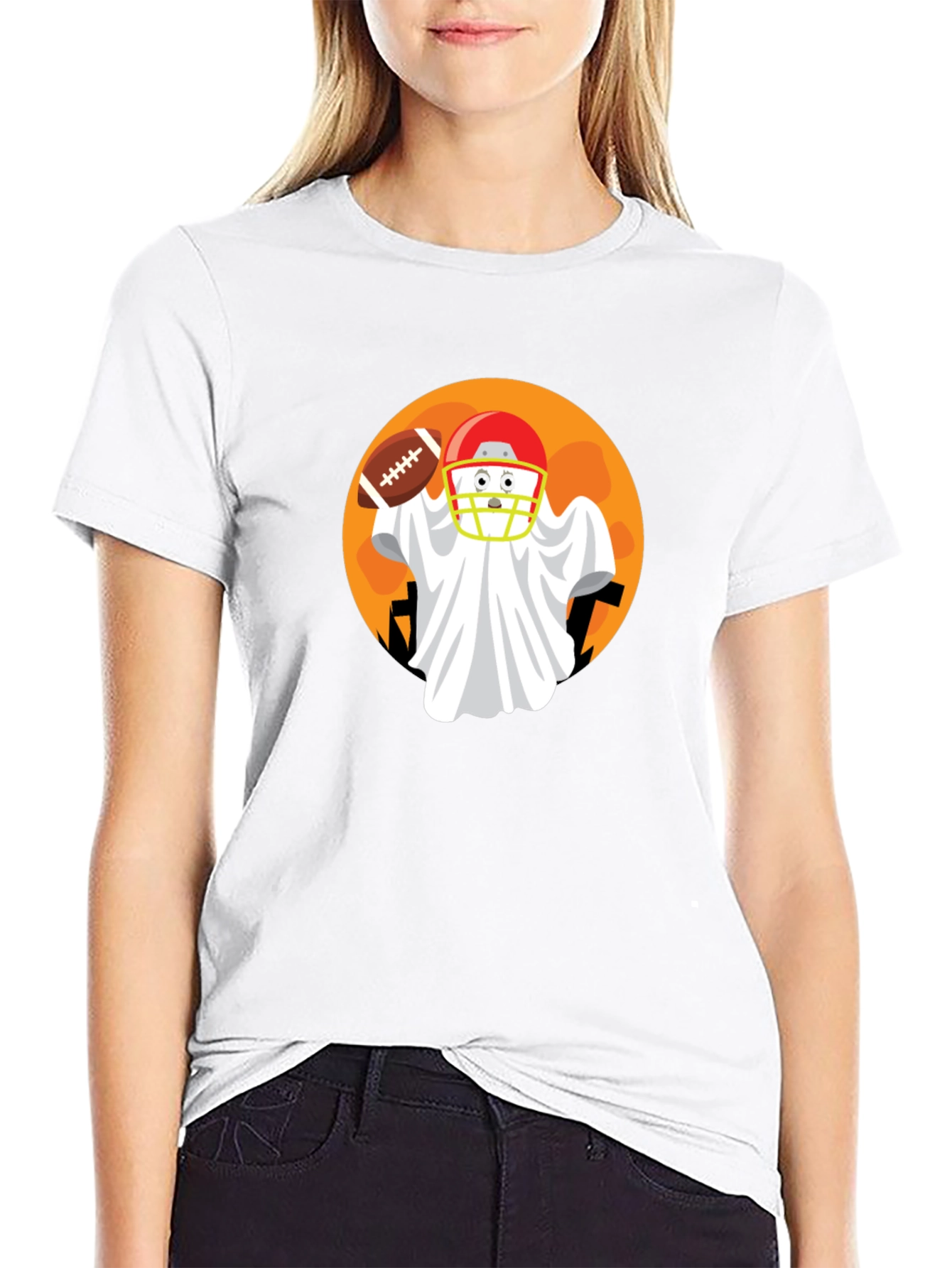 Football Ghost Halloween T-Shirt