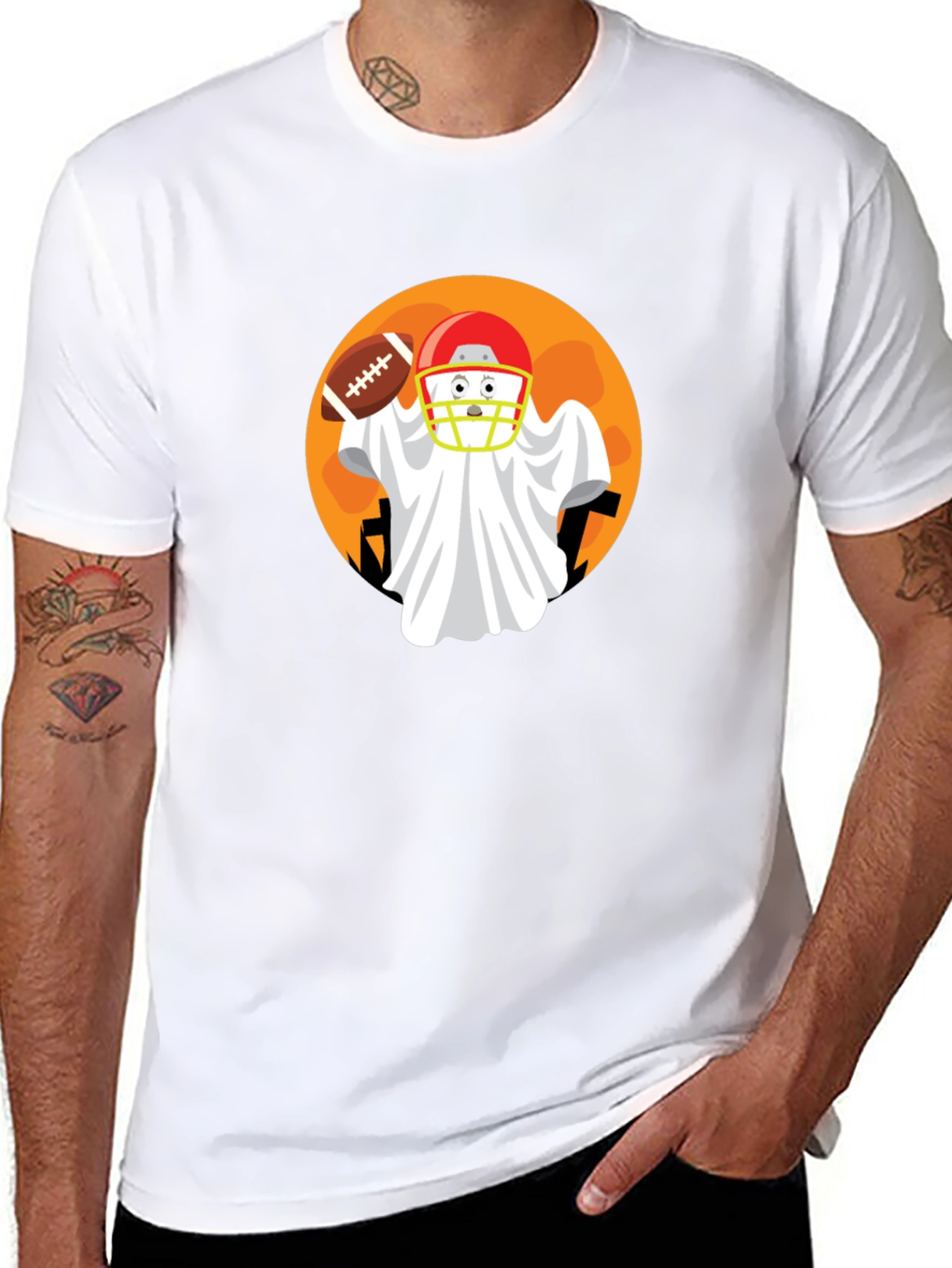 Football Ghost Halloween T-Shirt