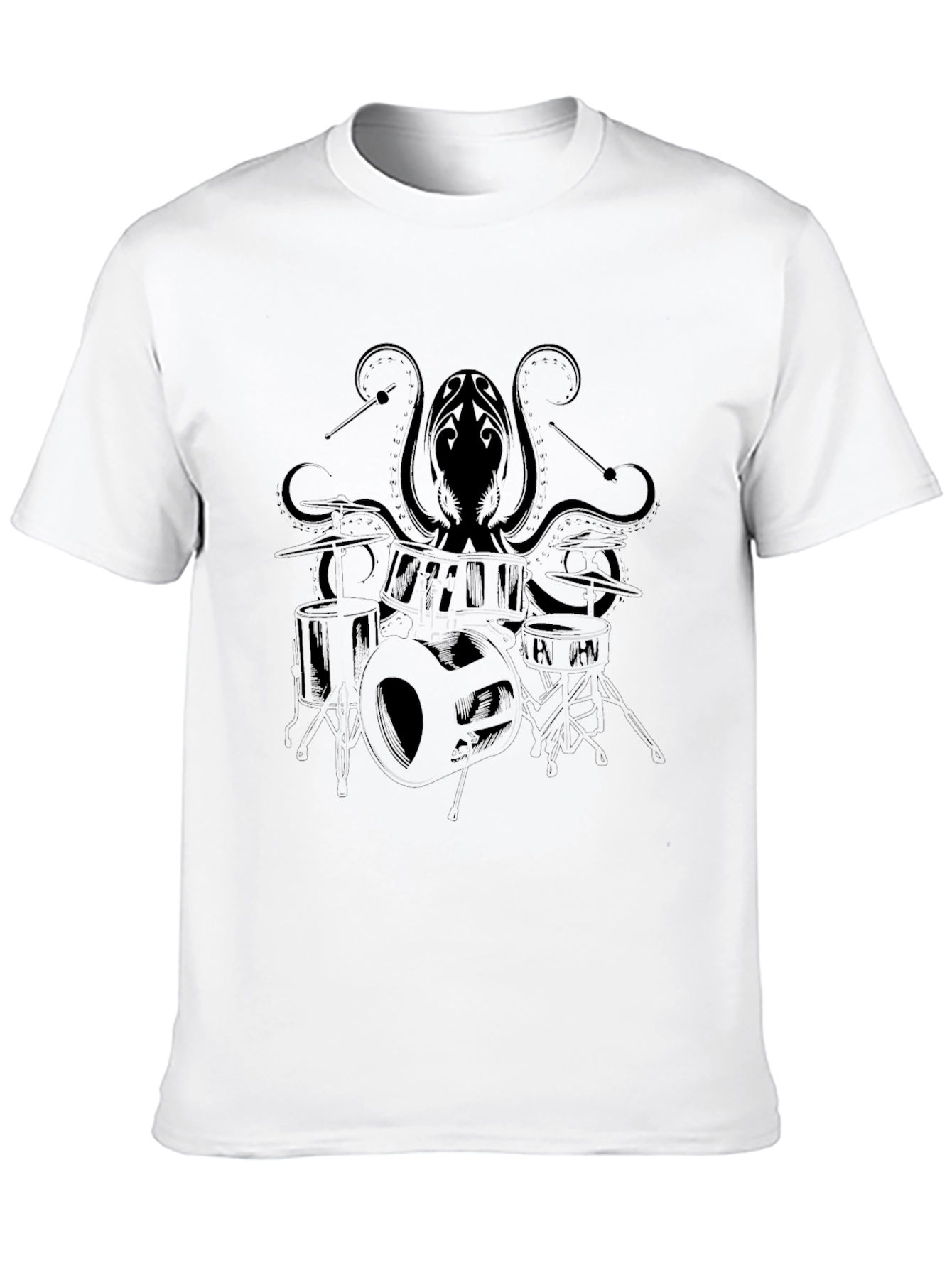 Mens Black Octopus Graphic Print T-Shirt