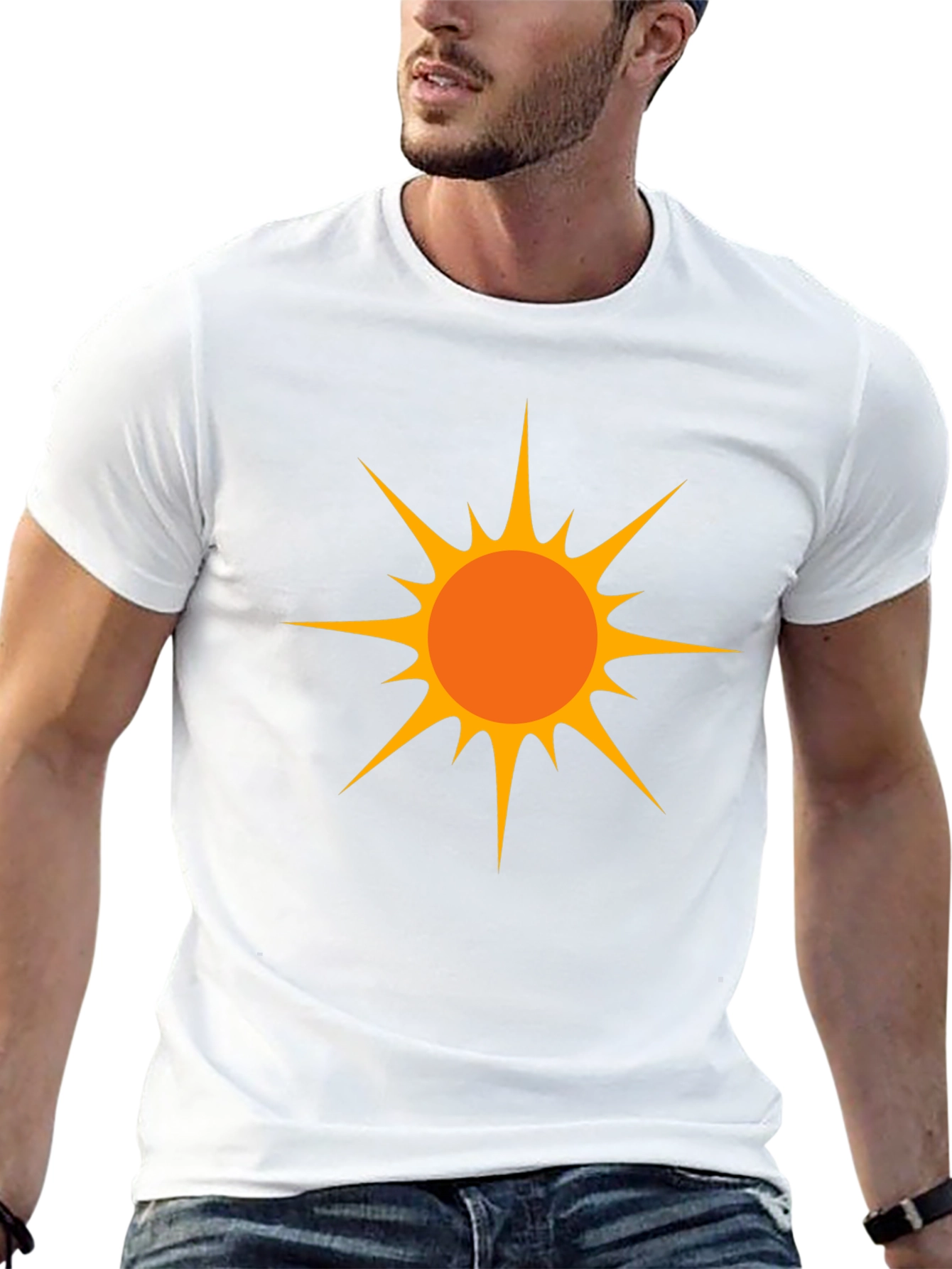 Bold Sun Graphic Tee - Black Cotton Comfort