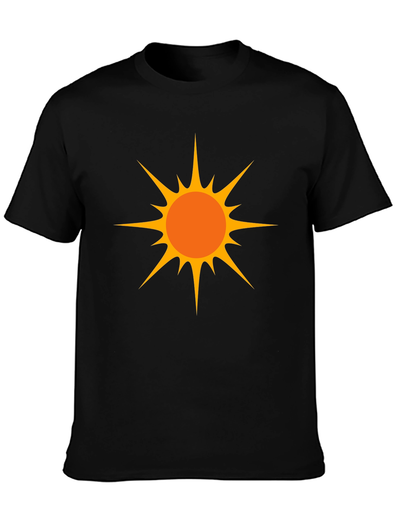 Bold Sun Graphic Tee - Black Cotton Comfort