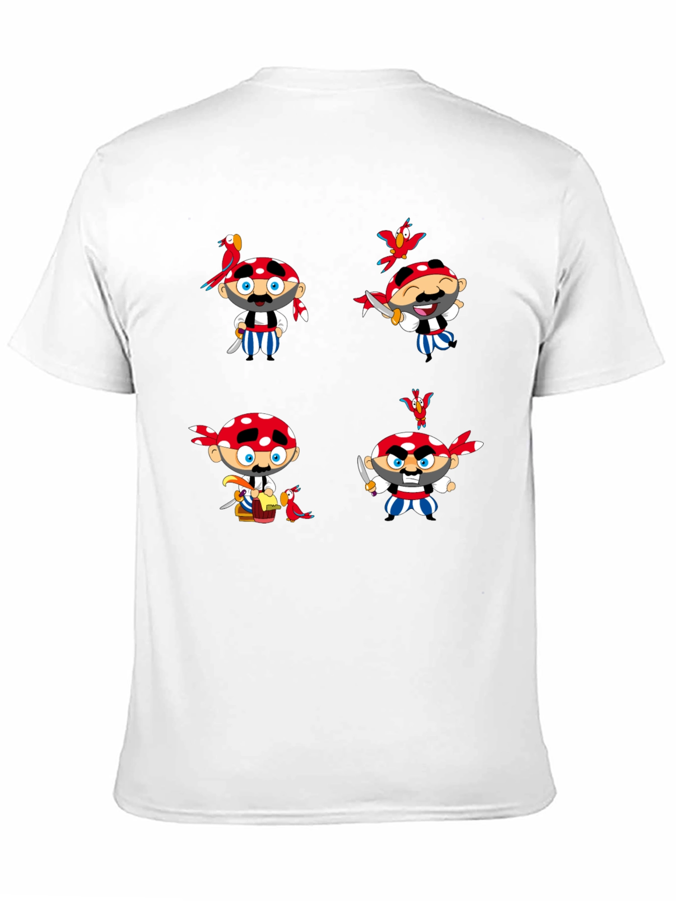 Pirate Cartoon Graphic Black T-Shirt
