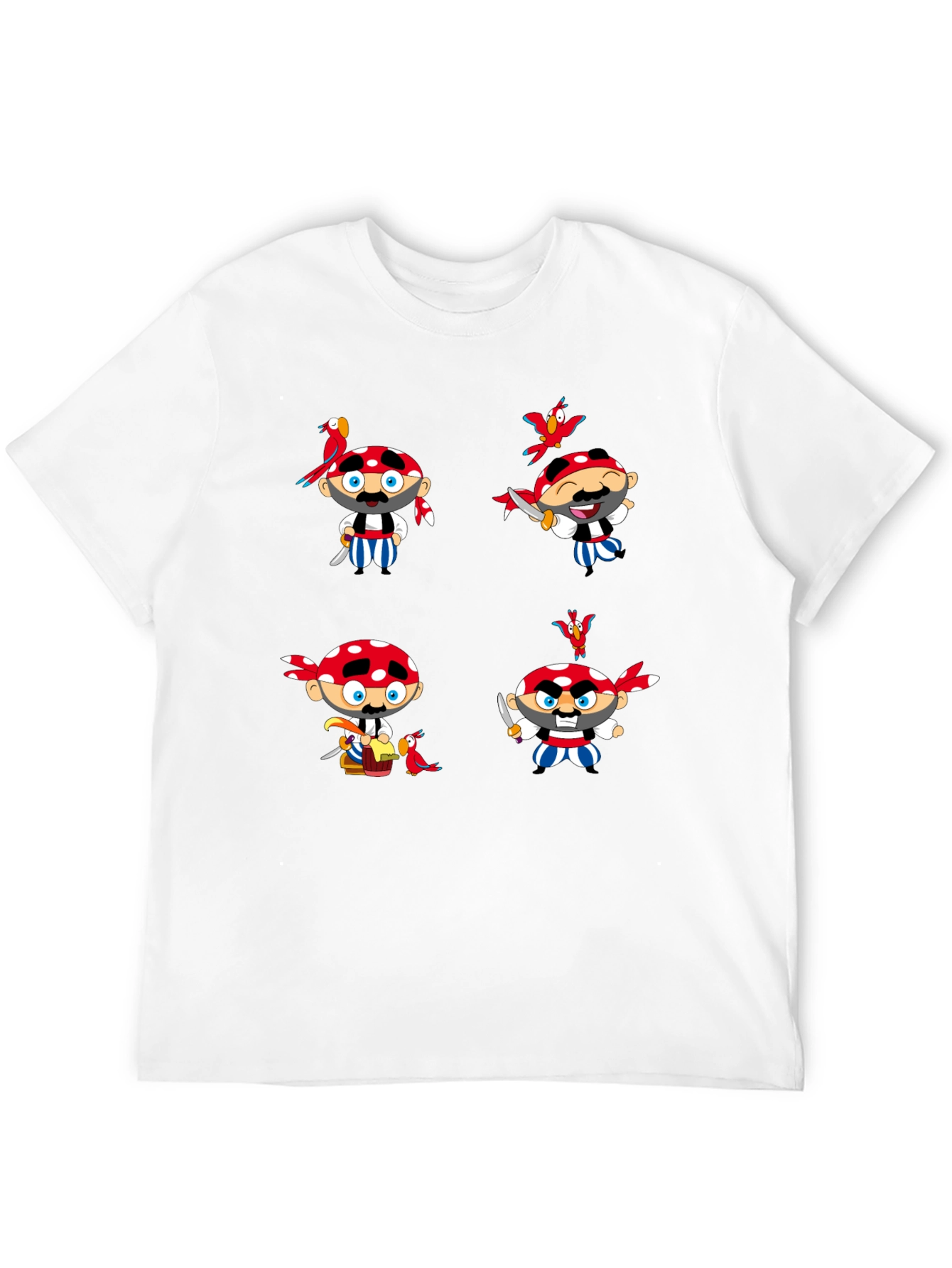 Pirate Cartoon Graphic Black T-Shirt