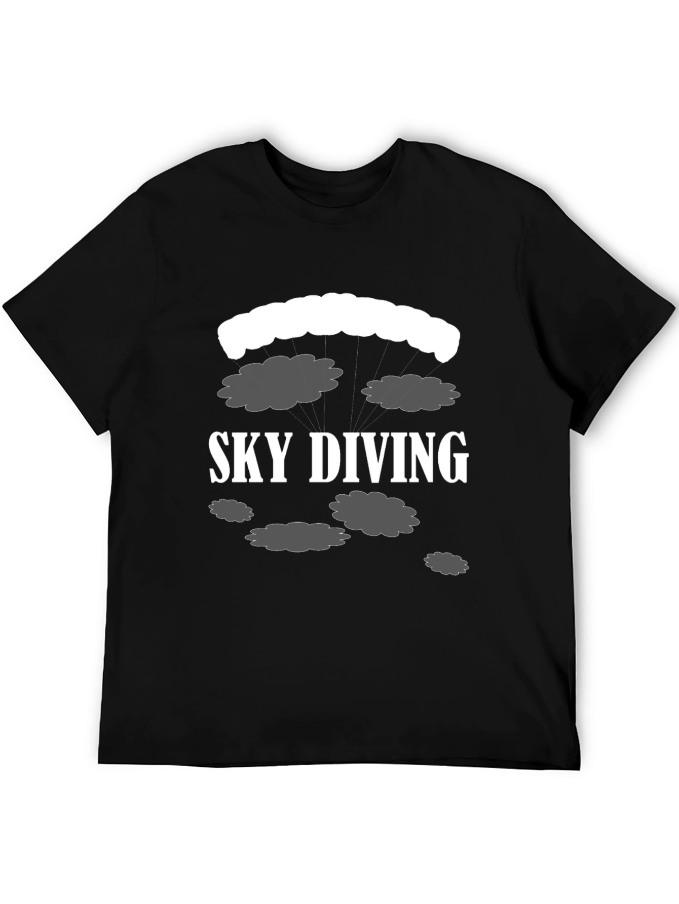 Sky Diving T-Shirt - Black Cotton Tee