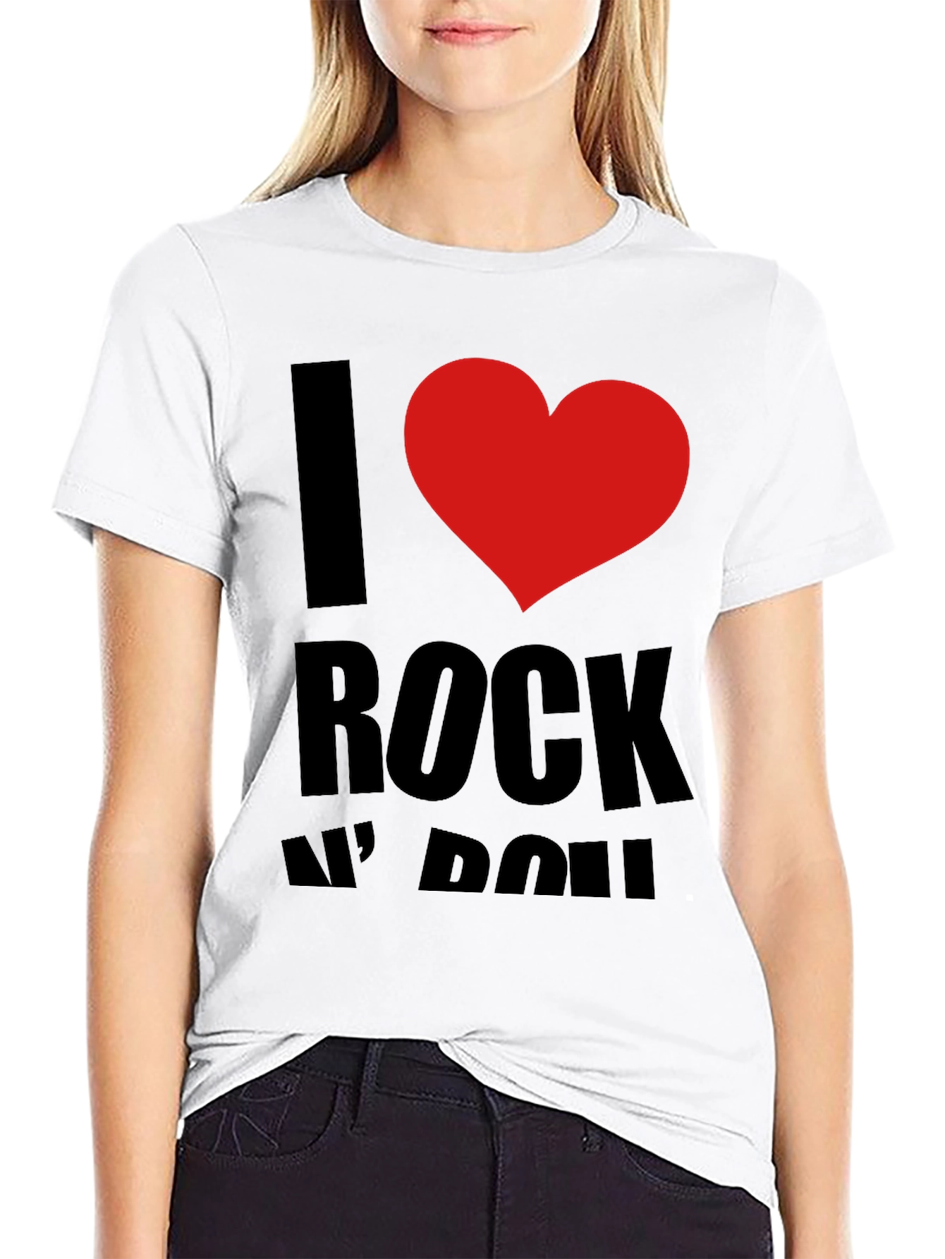 I Love Rock N Roll Black Graphic Tee
