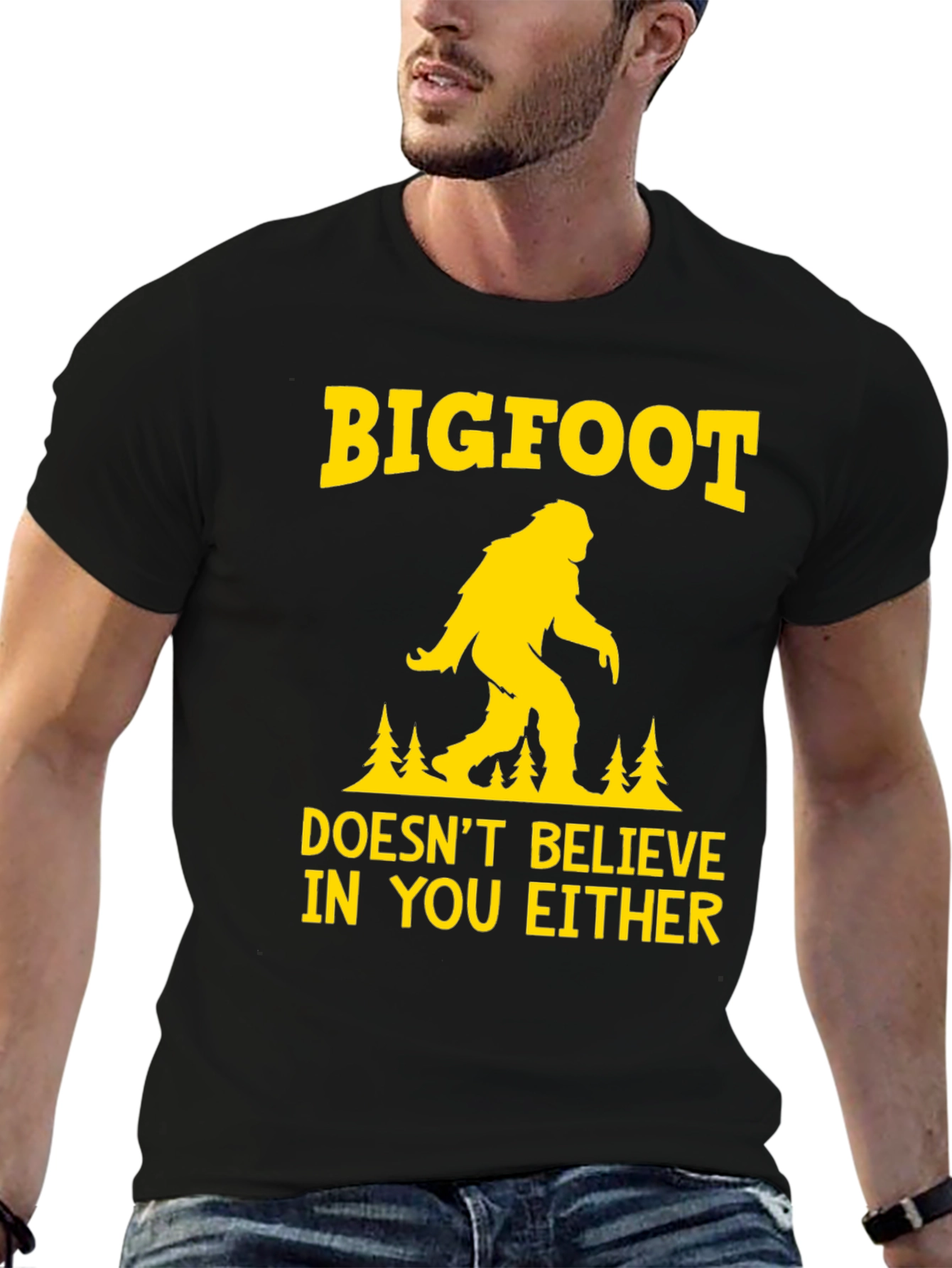 Bigfoot Doesnt Believe T-Shirt