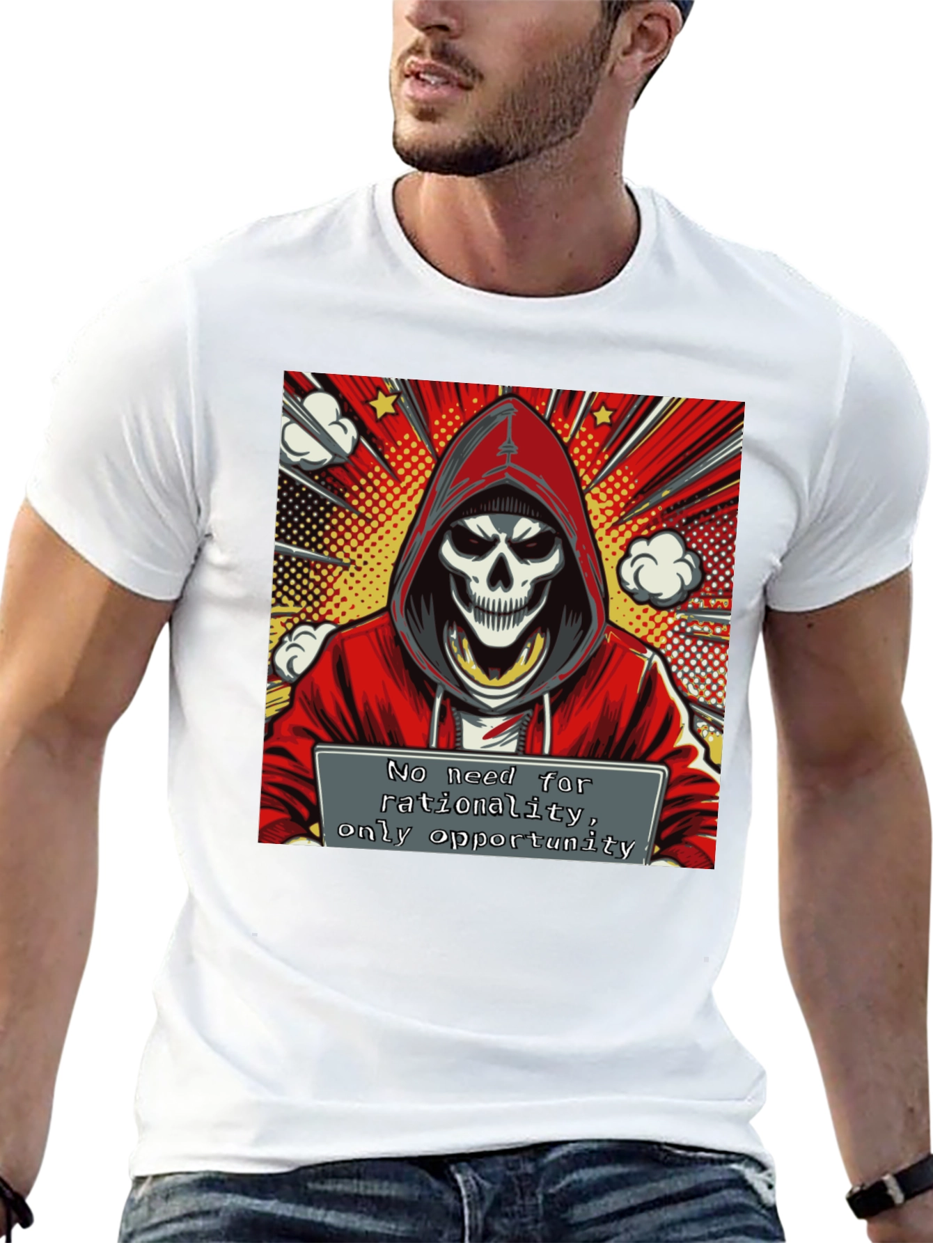Hooded Grim Reaper Graphic Tee - Opportunity