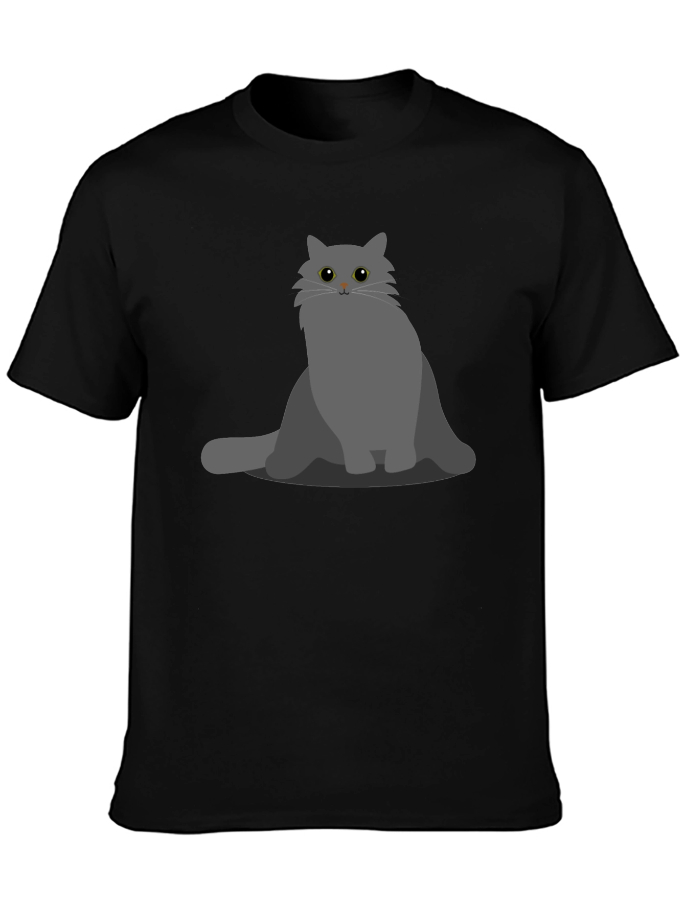 Gray Cat Graphic T-Shirt - Soft Cotton Blend