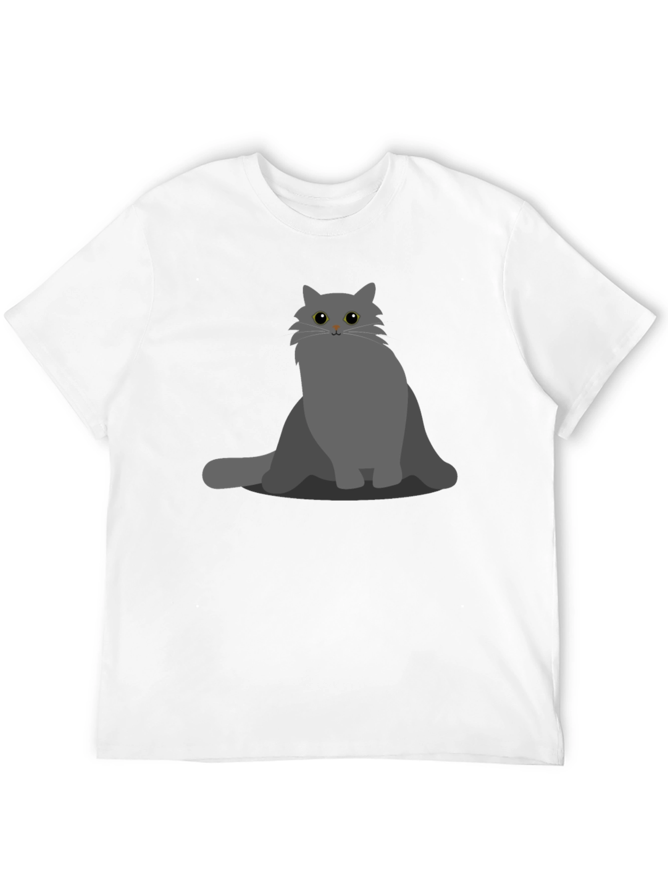 Gray Cat Graphic T-Shirt - Soft Cotton Blend