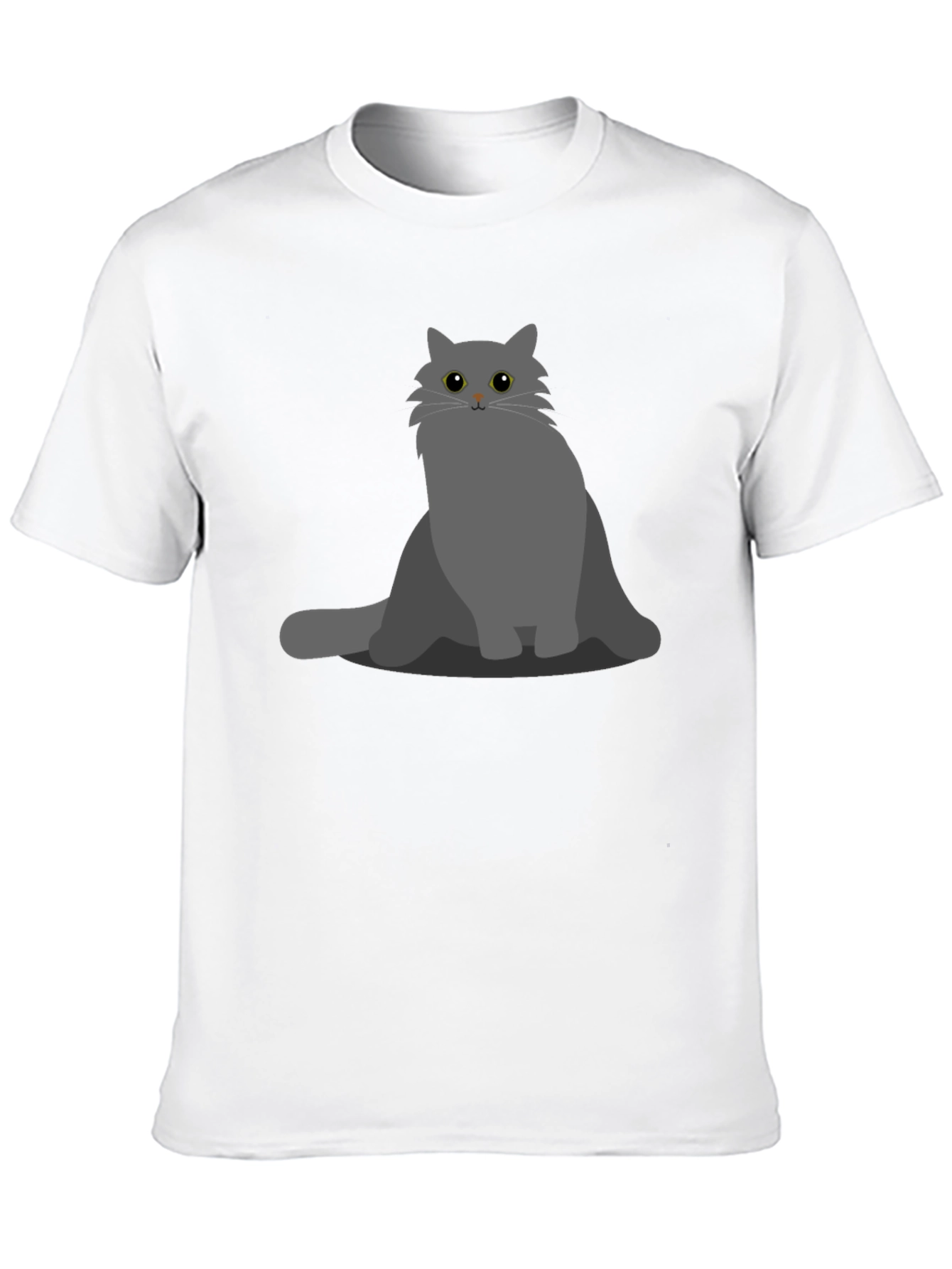Gray Cat Graphic T-Shirt - Soft Cotton Blend