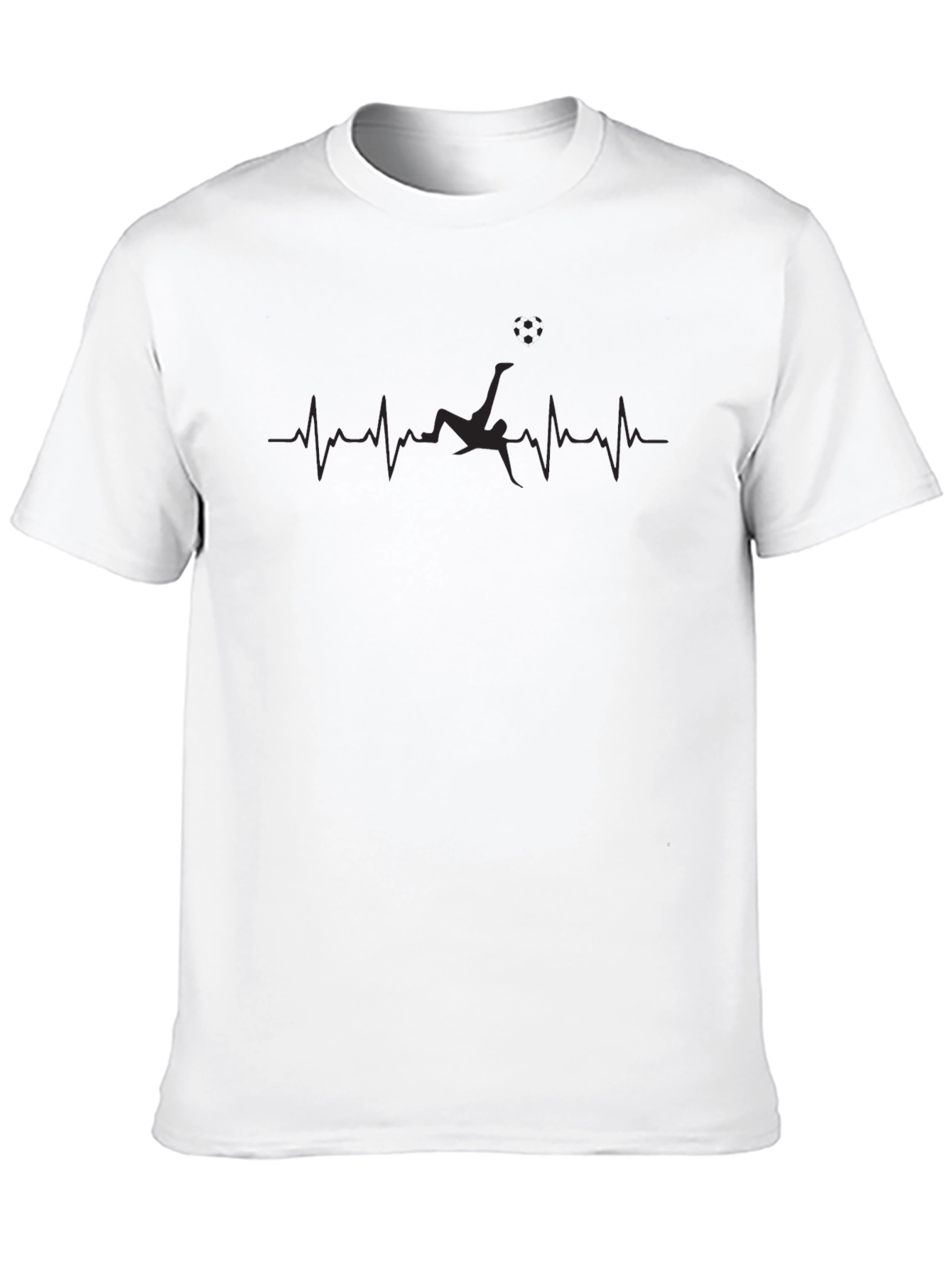 Soccer Heartbeat Graphic Black T-Shirt