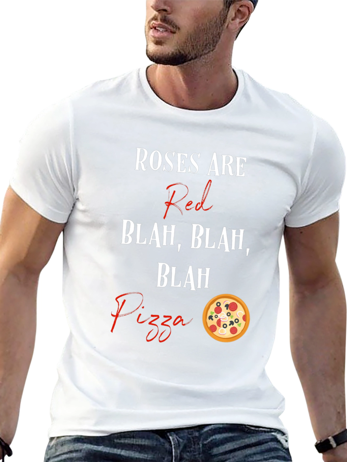 Roses Are Red Pizza T-Shirt Funny Graphic Tee