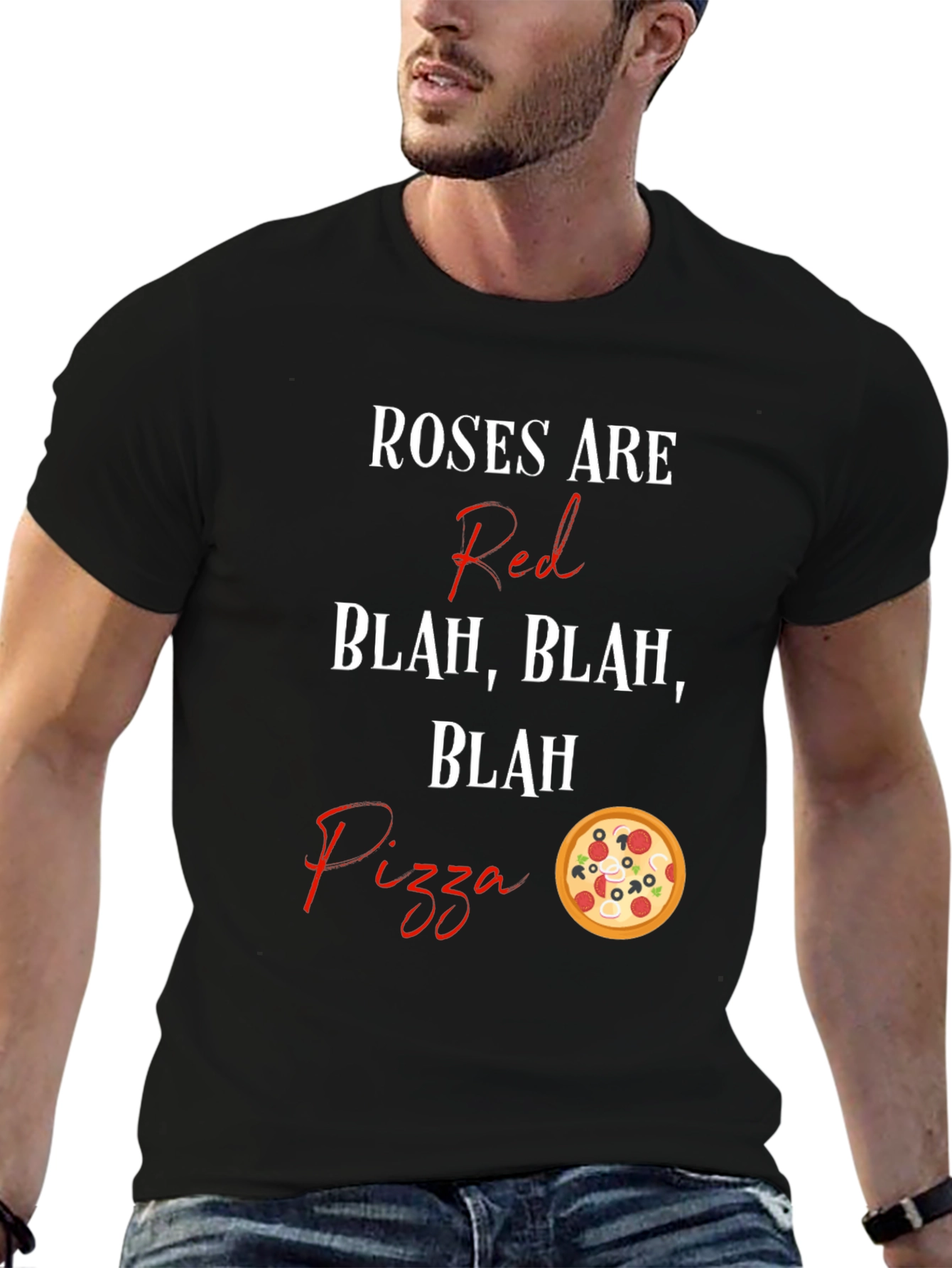 Roses Are Red Pizza T-Shirt Funny Graphic Tee